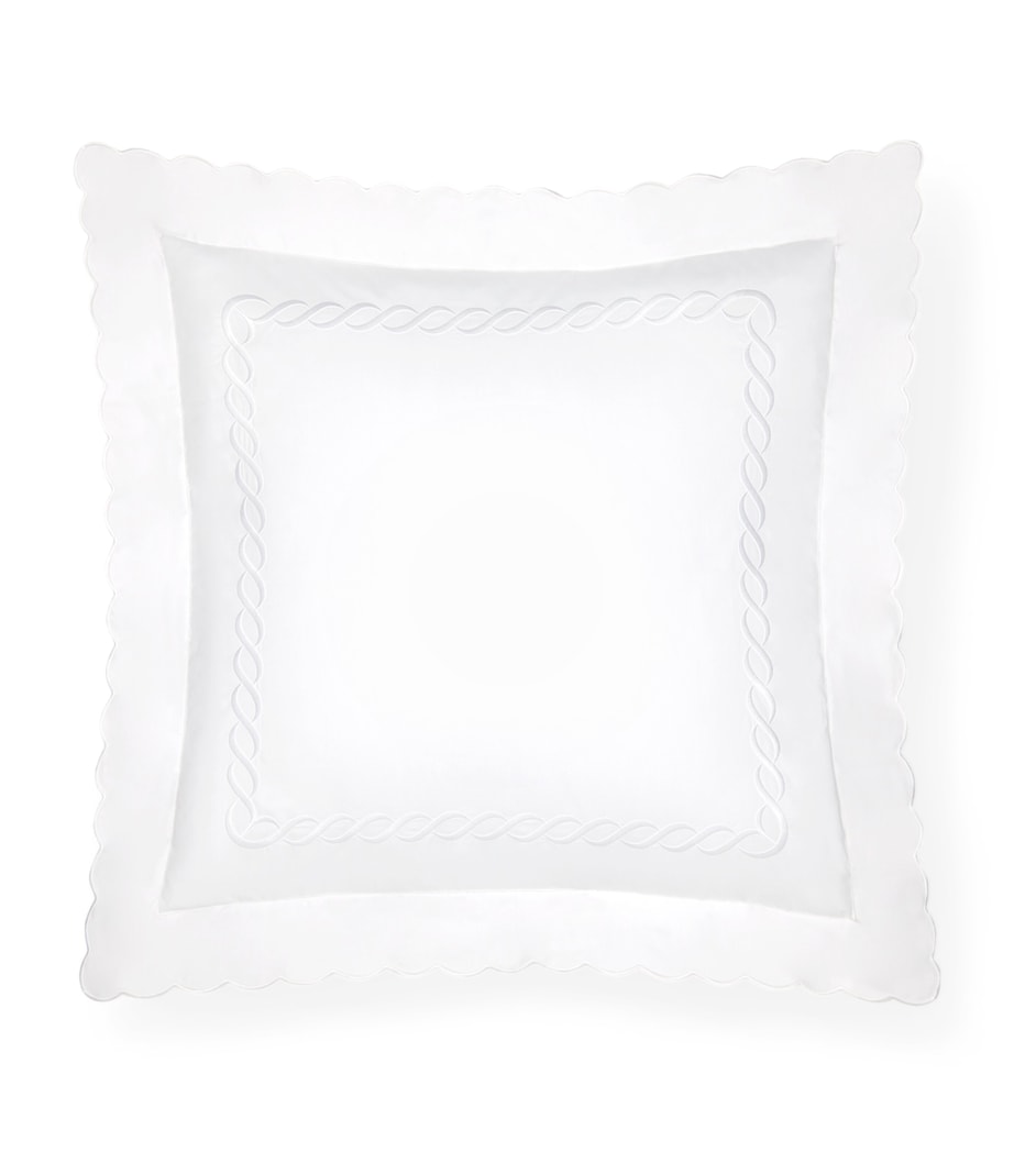 Treccia Square Oxford Pillowcase (65 x 65cm) WHITE/WHITE Image 1