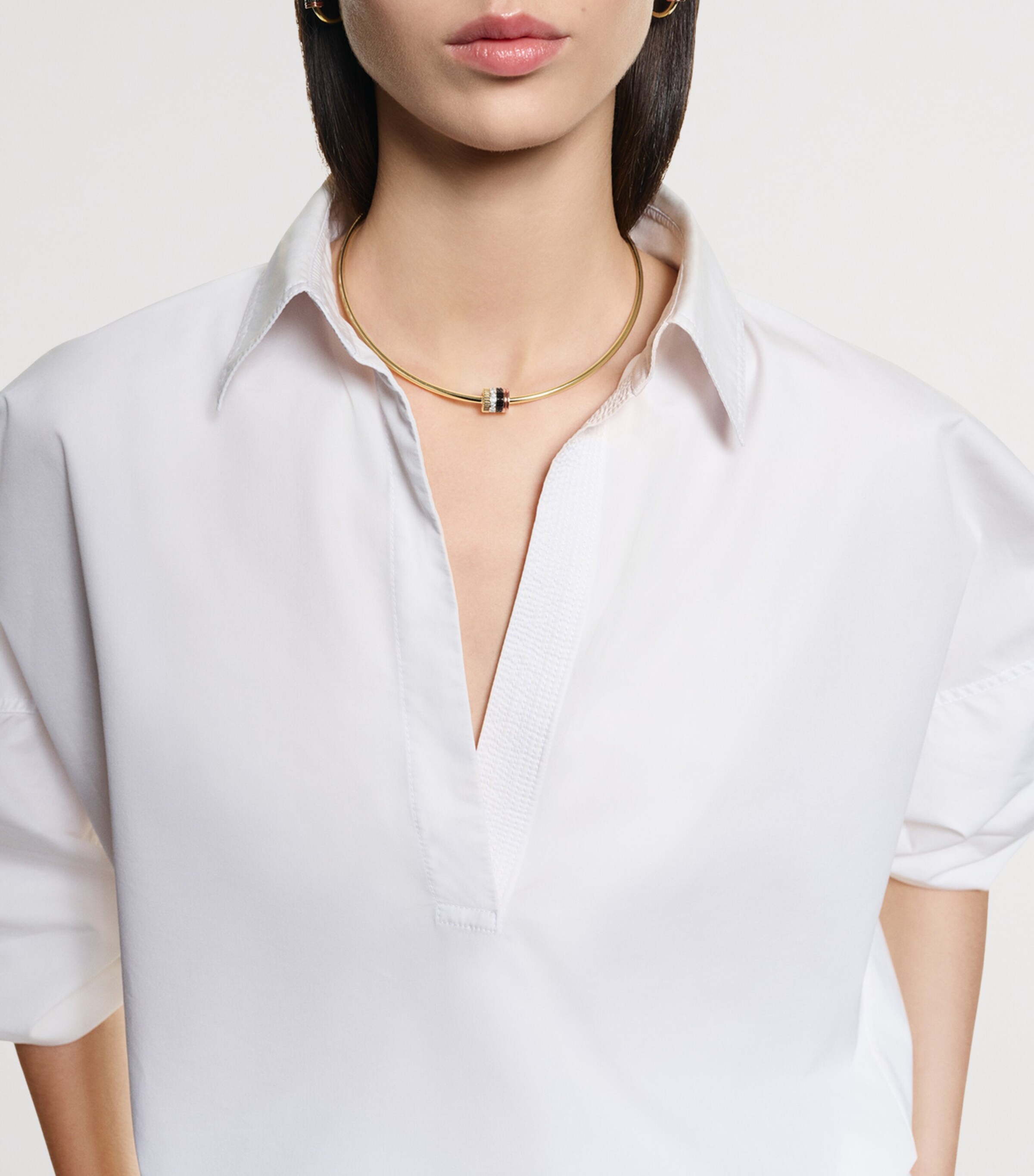 Small Mixed Gold and Diamond Quatre Classique Necklace YELLOW GOLD Image 2