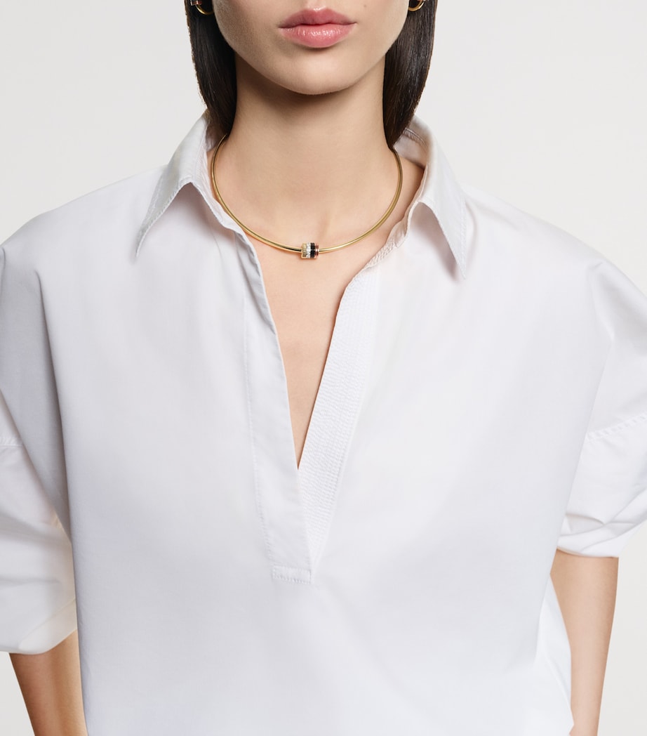 Small Mixed Gold and Diamond Quatre Classique Necklace YELLOW GOLD Image 2