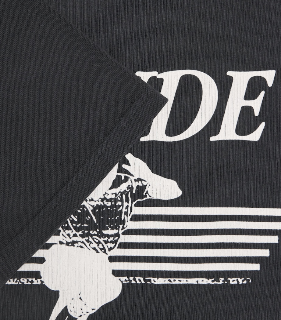 Rhude Mens Cotton Set Piece T-Shirt Vntg Blk/wht Image 6