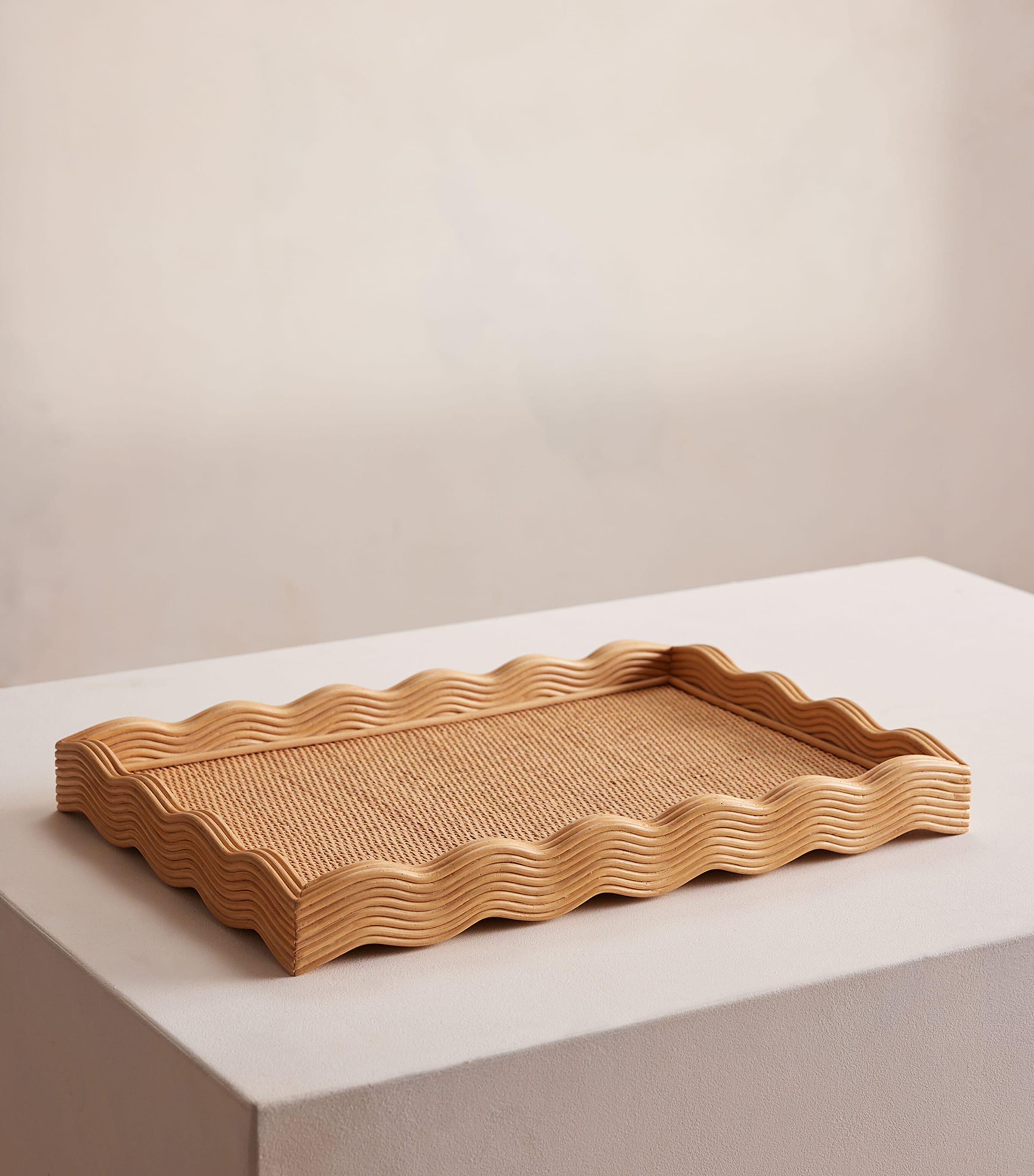 Soho Home Large Rattan Pangbourne Tray (59cm x 40cm) Neutral Image 5