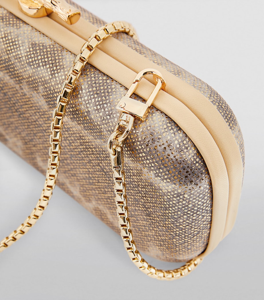 Maria Oliver Lizard Skin Emilia Clutch Bag Natural Corda Image 6
