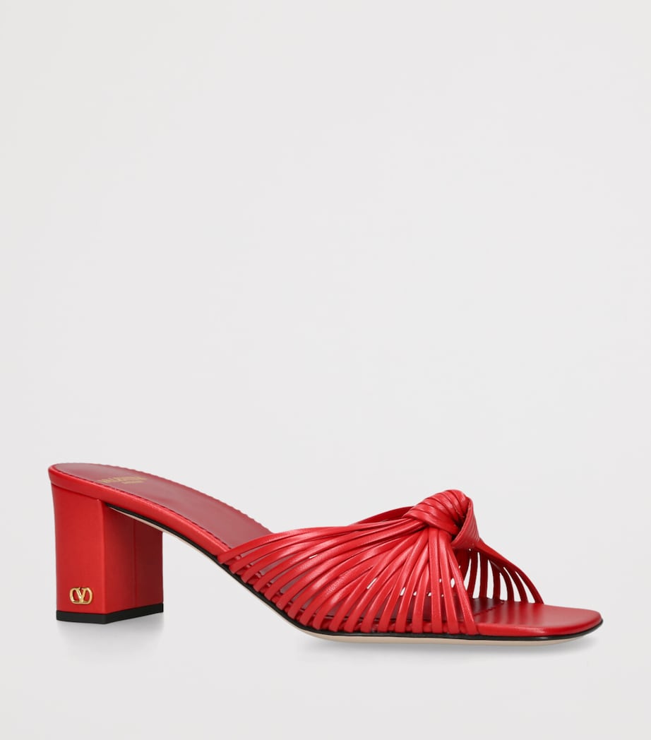 Valentino Garavani Leather Annet Heeled Mules 60 Red Image 3