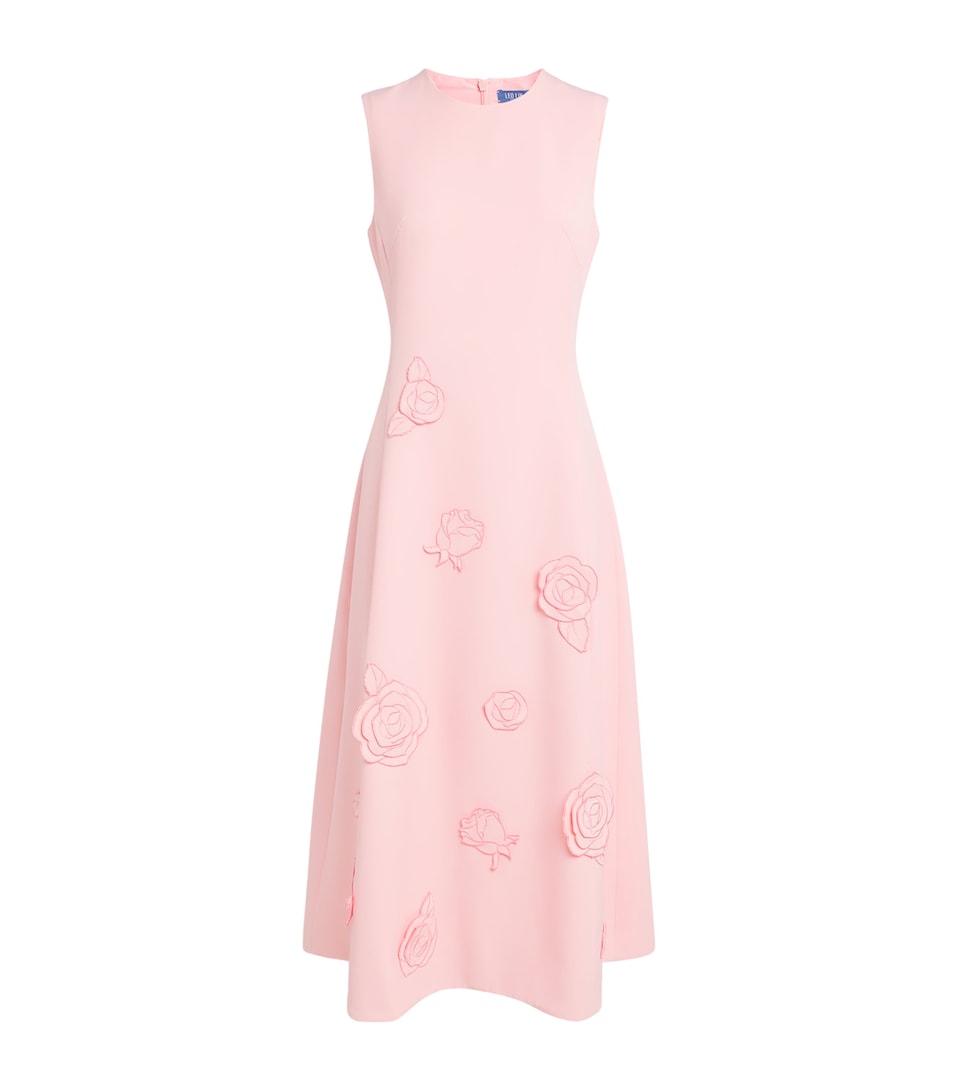 LEO LIN Rose-Detail Cleo Midi Dress Blush Pink