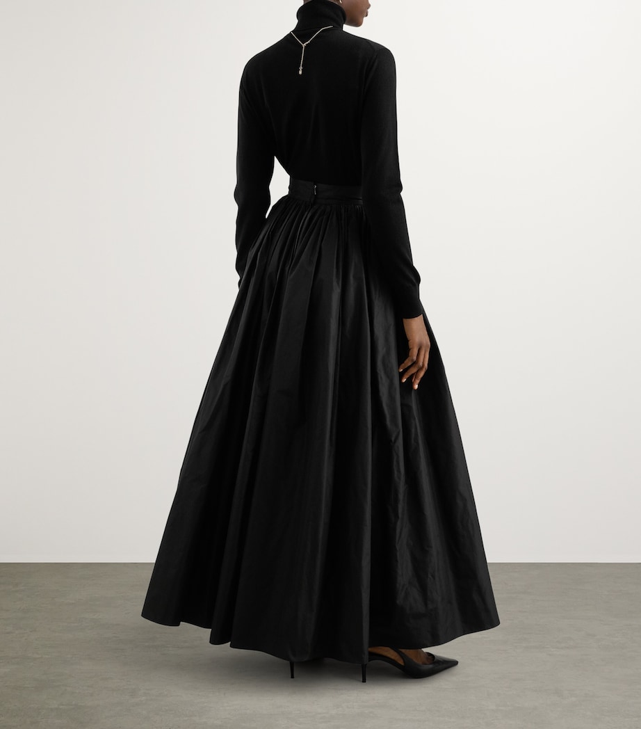 Taffeta Circle Maxi Skirt N0000-BLACK Image 6