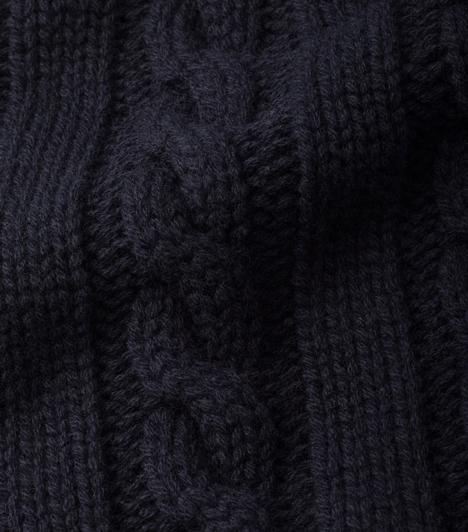 Cashmere Cable-Knit Scarf F0008 Image 2