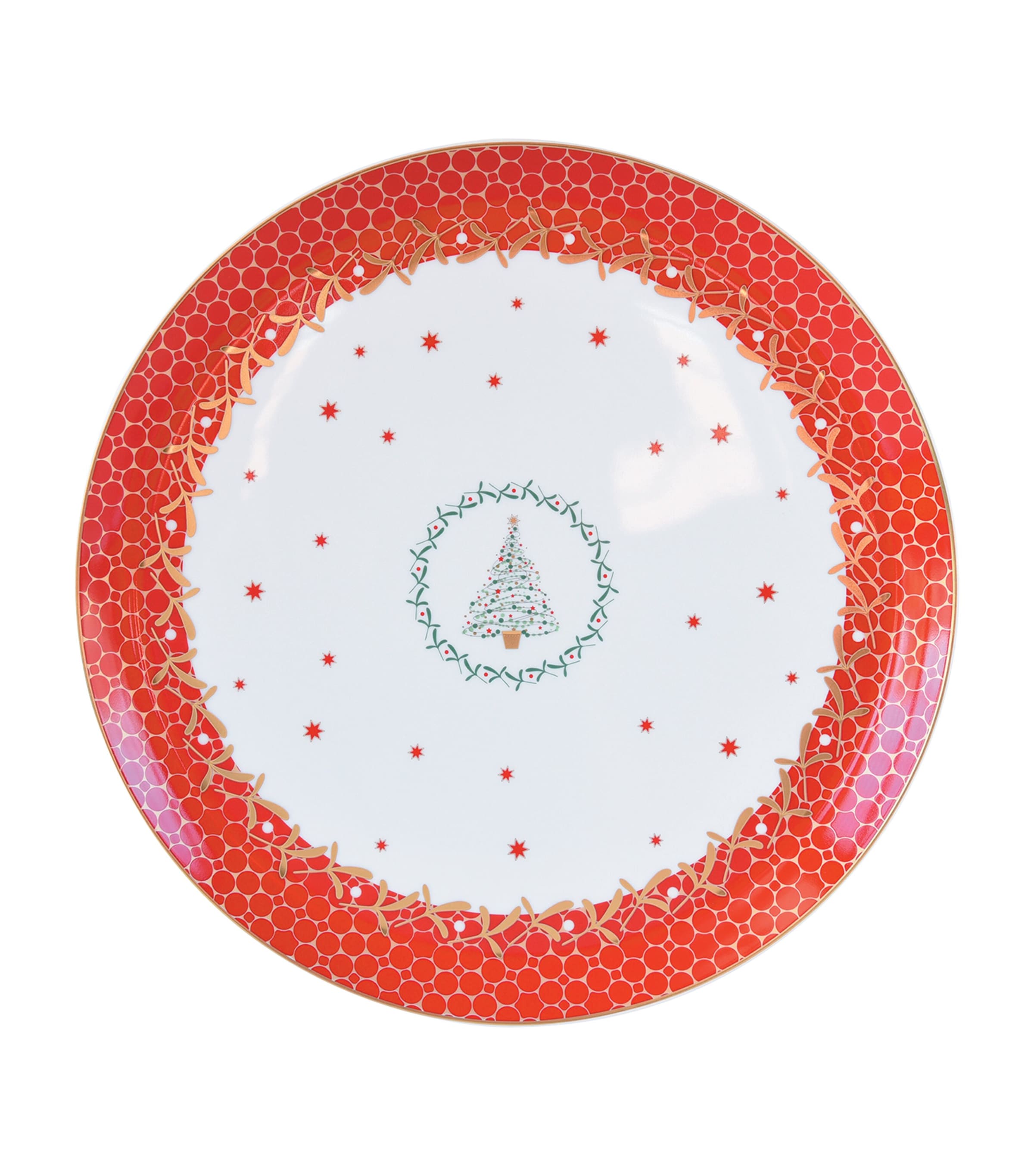 Bernardaud Noël Round Tart Platter In Red