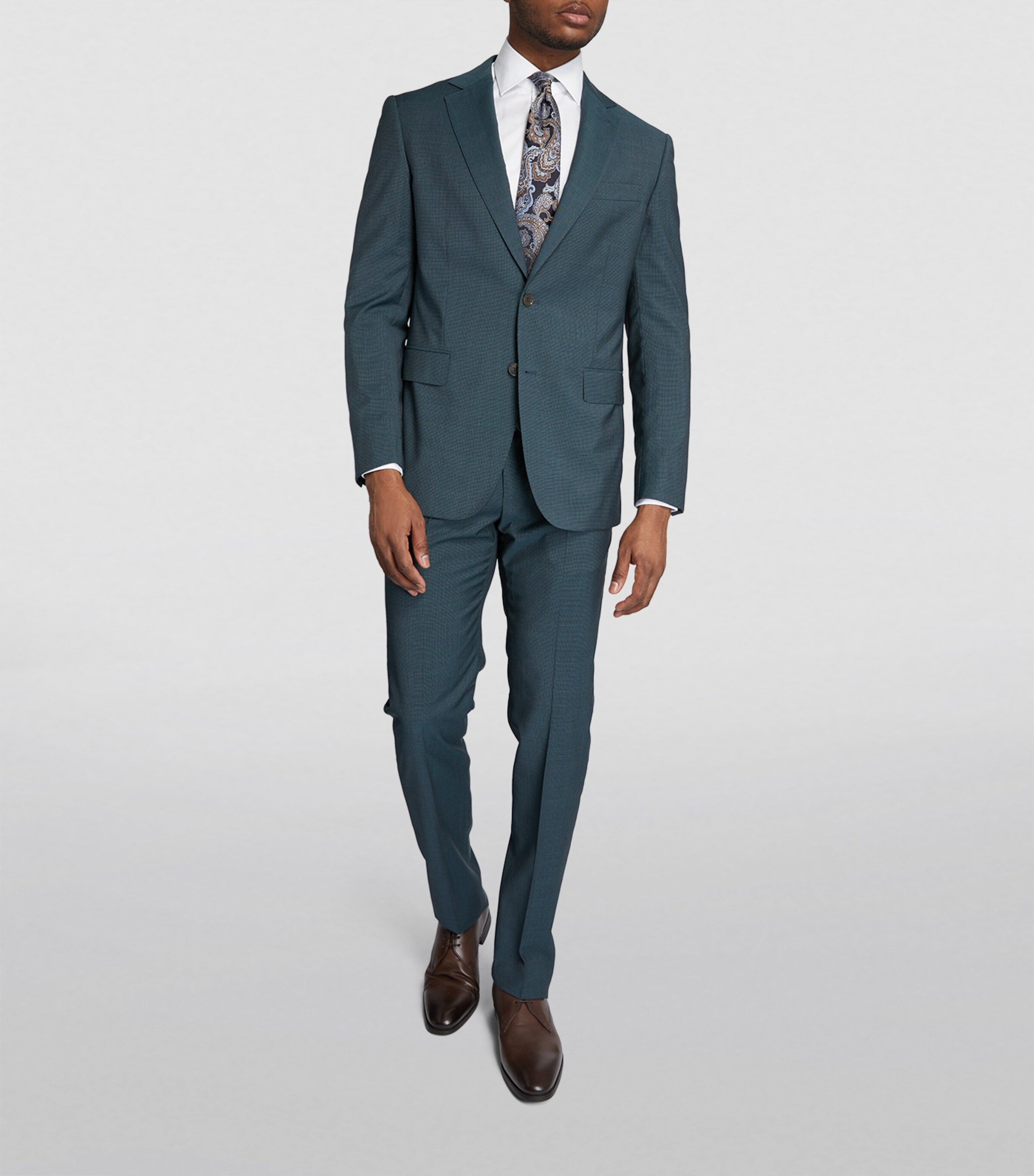 Cotton Twill Long-Sleeve Shirt 028-WHITE Image 2