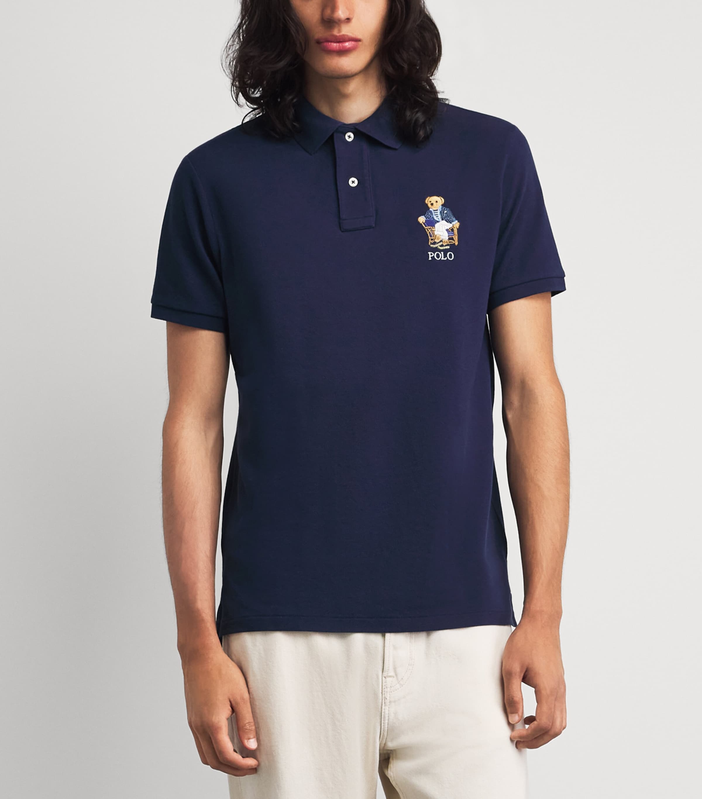 Polo Ralph Lauren Mens Cotton Polo Bear Polo Shirt Nport Br Nport Nvy Image 4