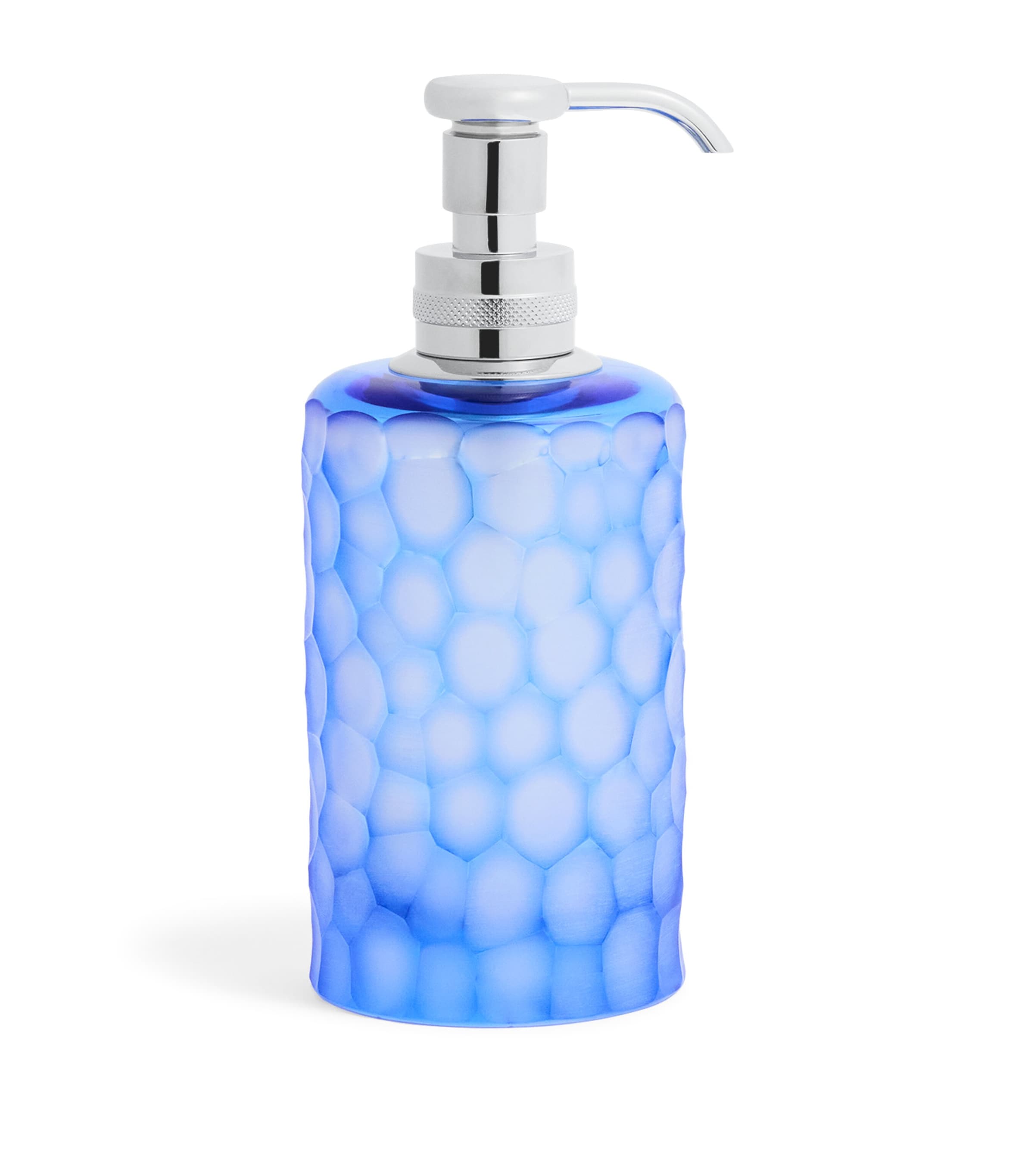 Crystal Ocean Honeycomb Soap Dispenser BLUE/CHROME Image 1