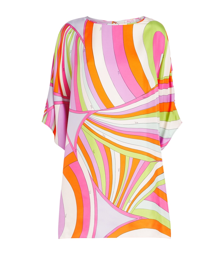 PUCCI Womens Silk Printed Kaftan Mini Dress Image 1