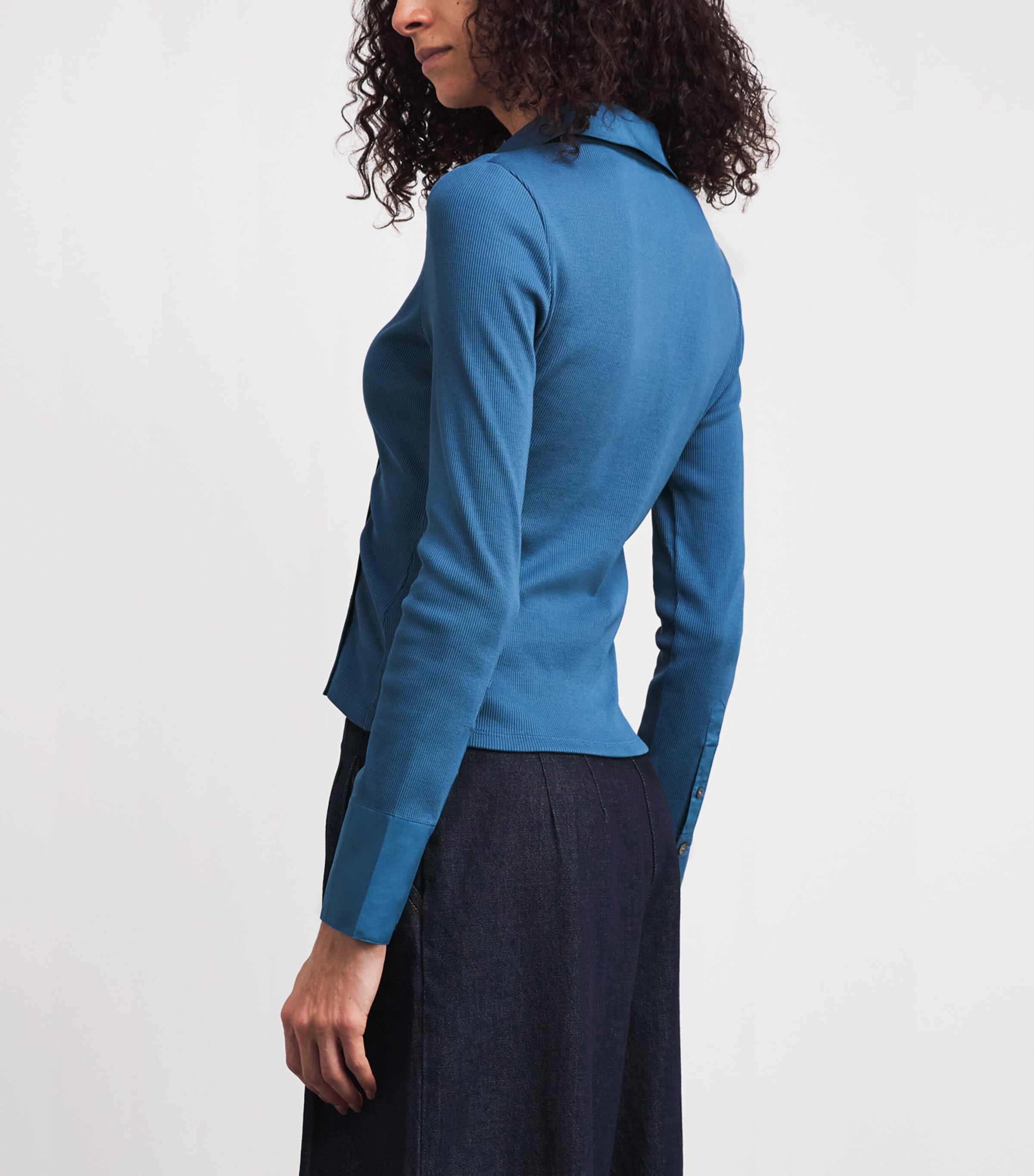 Asymmetric Button-Down Brenner Top B1365 BLUE COAST Image 5