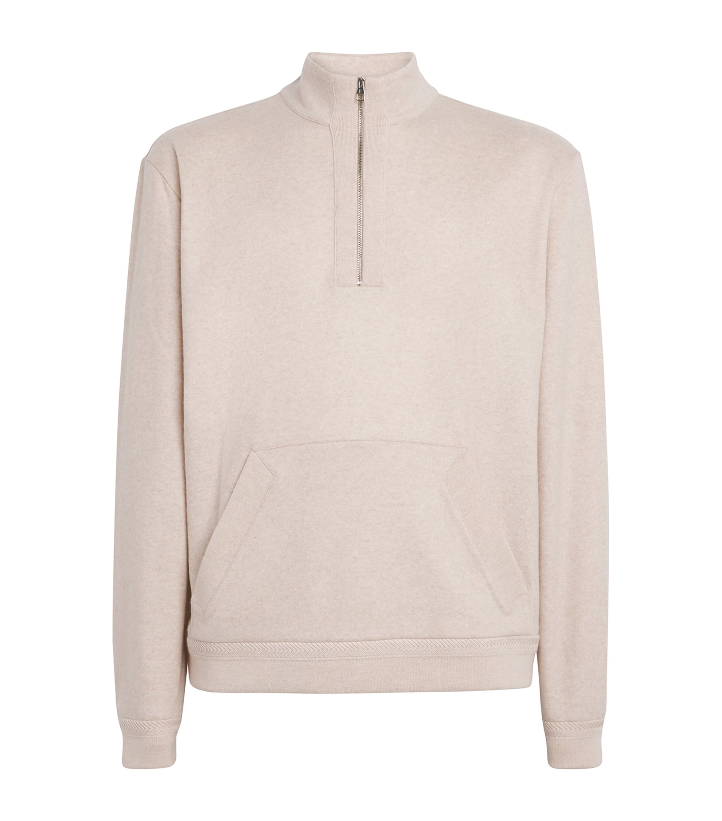 Brett Johnson Cashmere Quarter-zip Sweatshirt In Neutral