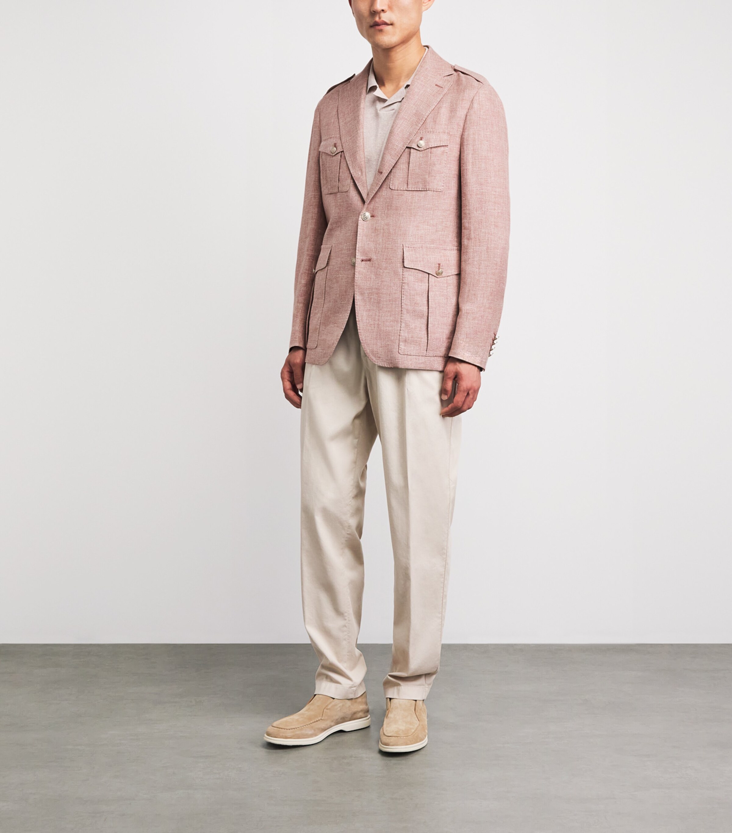 Eleventy Mens Linen-Cashmere-Silk Sahara Jacket Sale Himalaya Image 2