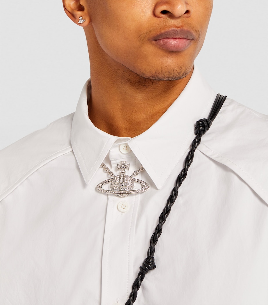 Vivienne Westwood Embellished Bas Relief Necklace Platinum/cystl Image 5
