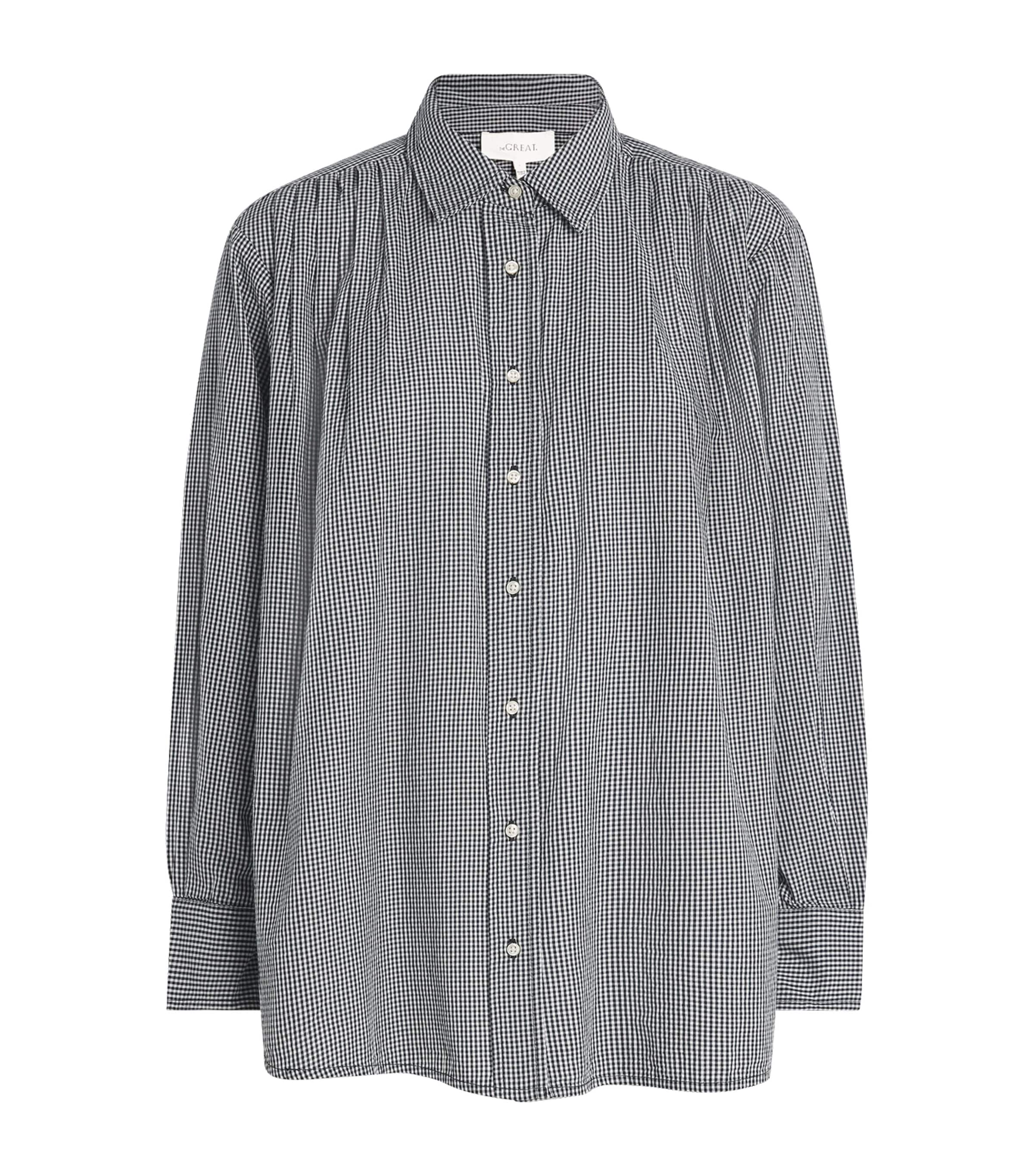 The Great Cotton Gingham The Society Top In Gray