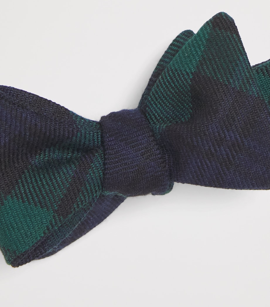 Wool Tartan Bow Tie NAVY Image 4