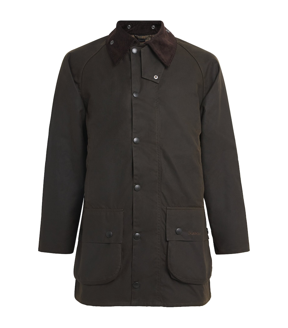 Barbour Mens Waxed Beaufort Jacket Olive Image 1