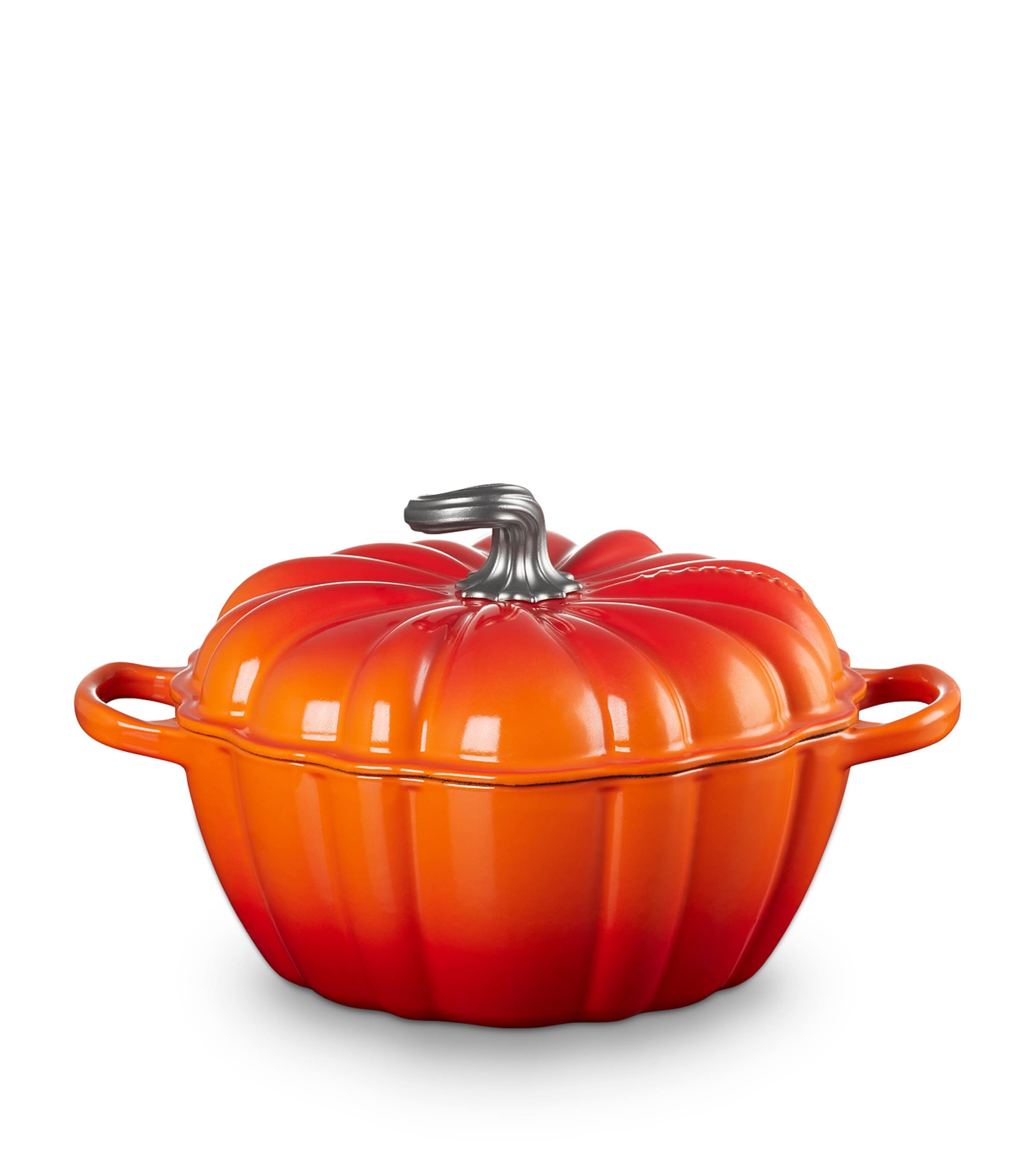 Le Creuset Cast Iron Pumpkin Casserole Dish (24cm) Volcanic Image 6