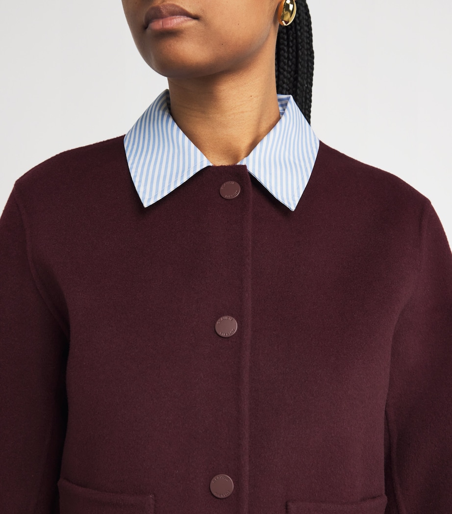 Wool Collared Jacket BURGUNDY Image 6