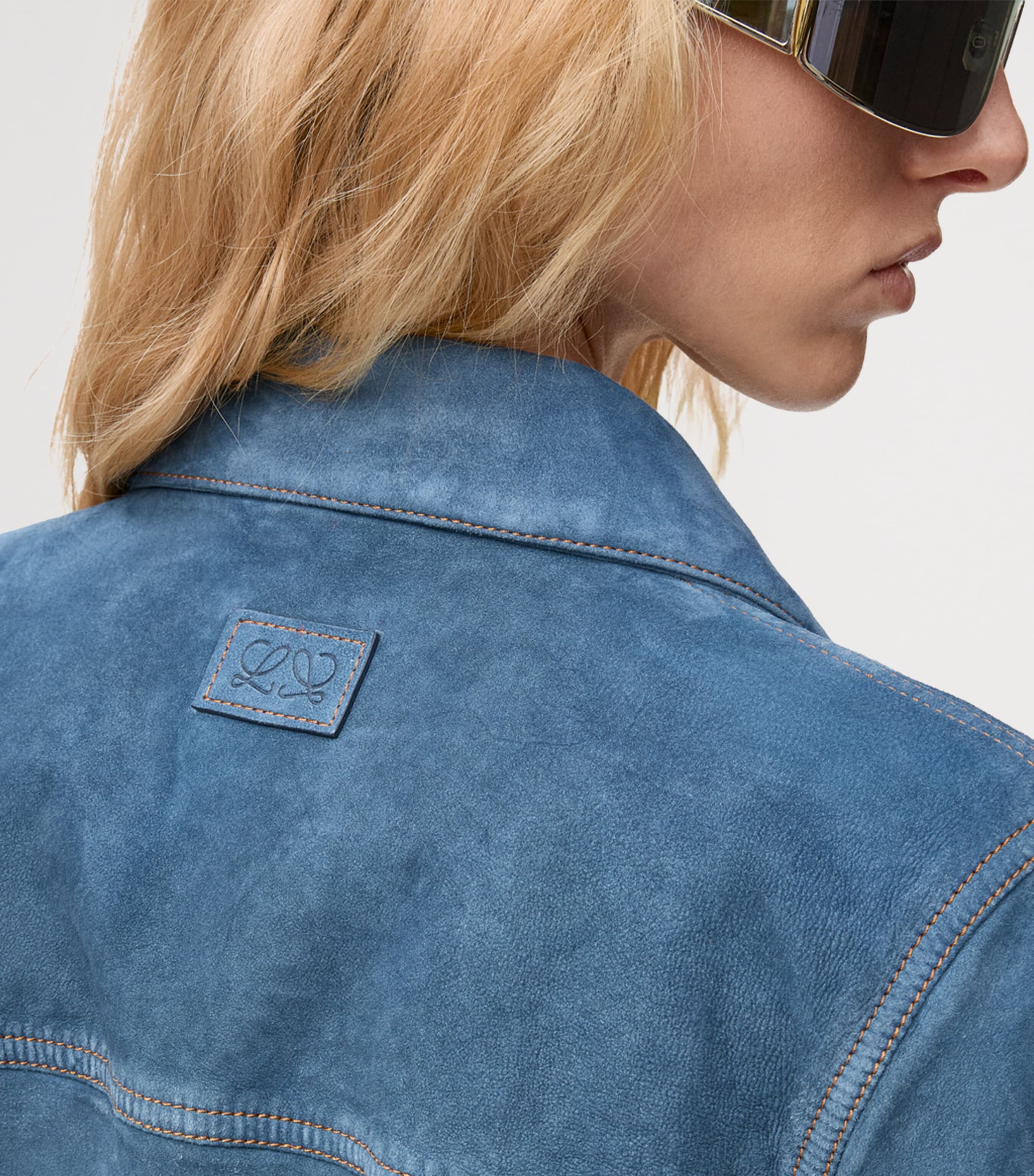 Suede Relaxed Jacket BLUE Image 5