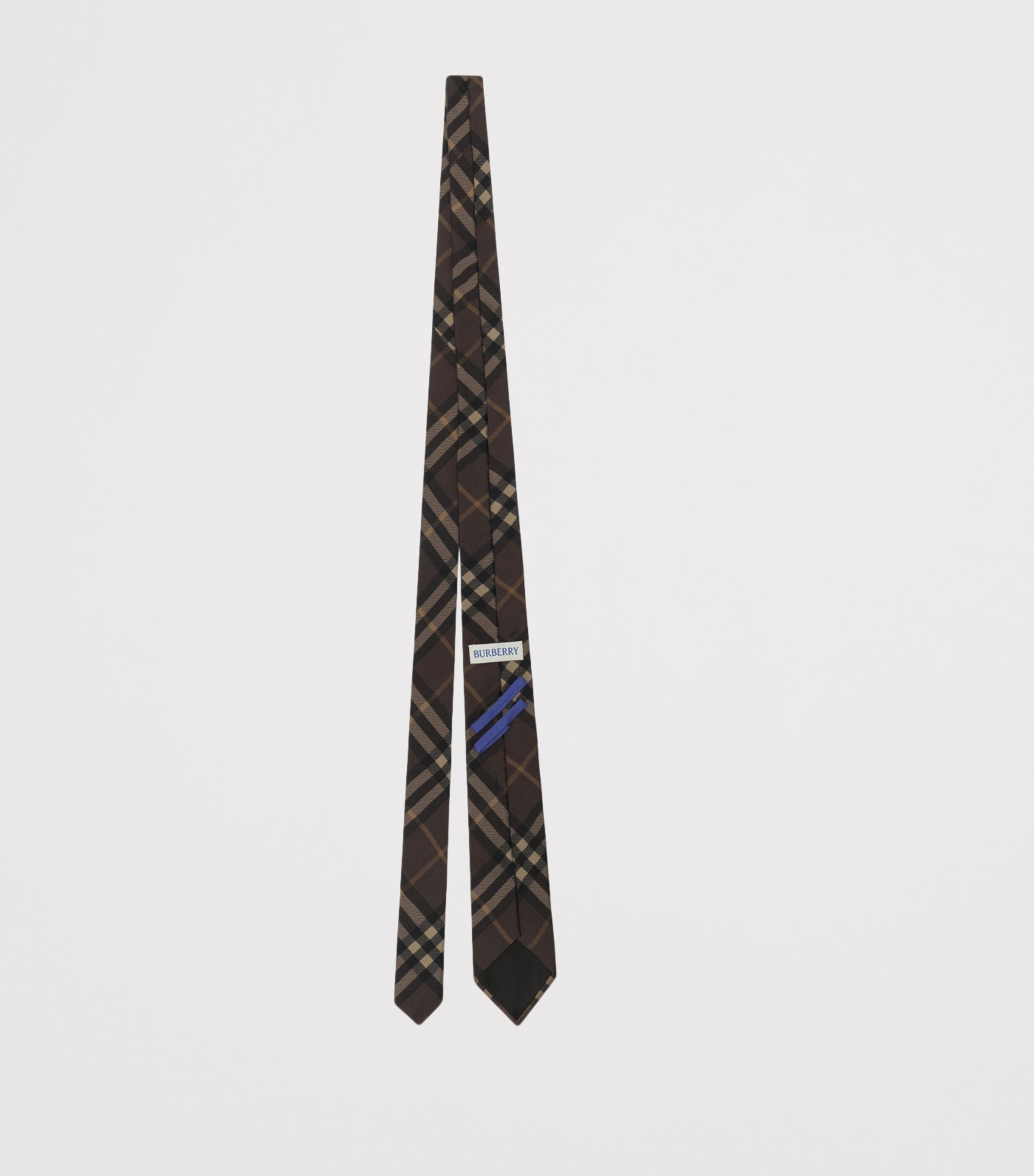 Burberry Silk Check Print Tie Sepia Brown Image 2