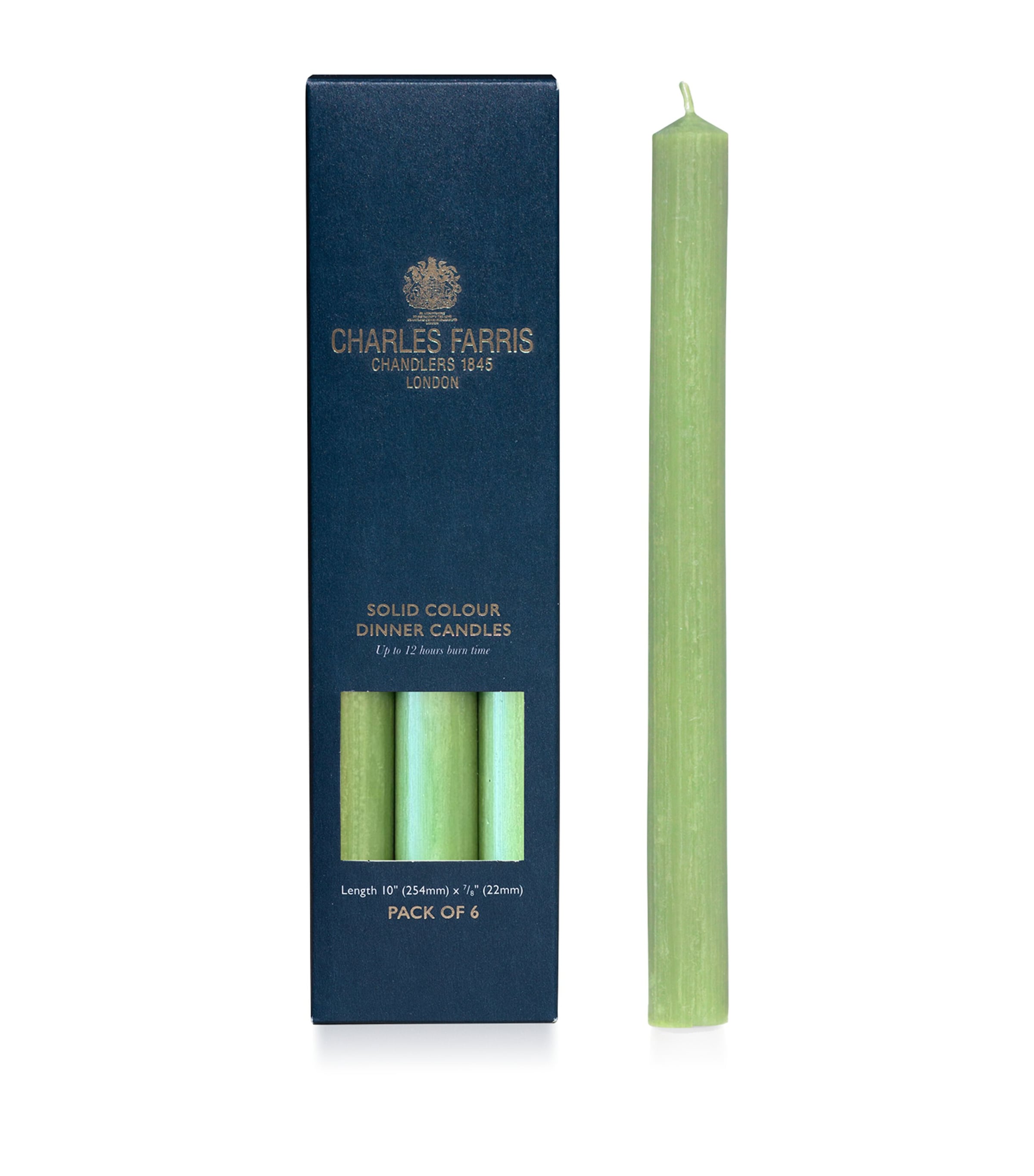 Charles Farris Dinner Candles (Box of 6) Meadow Green Image 1