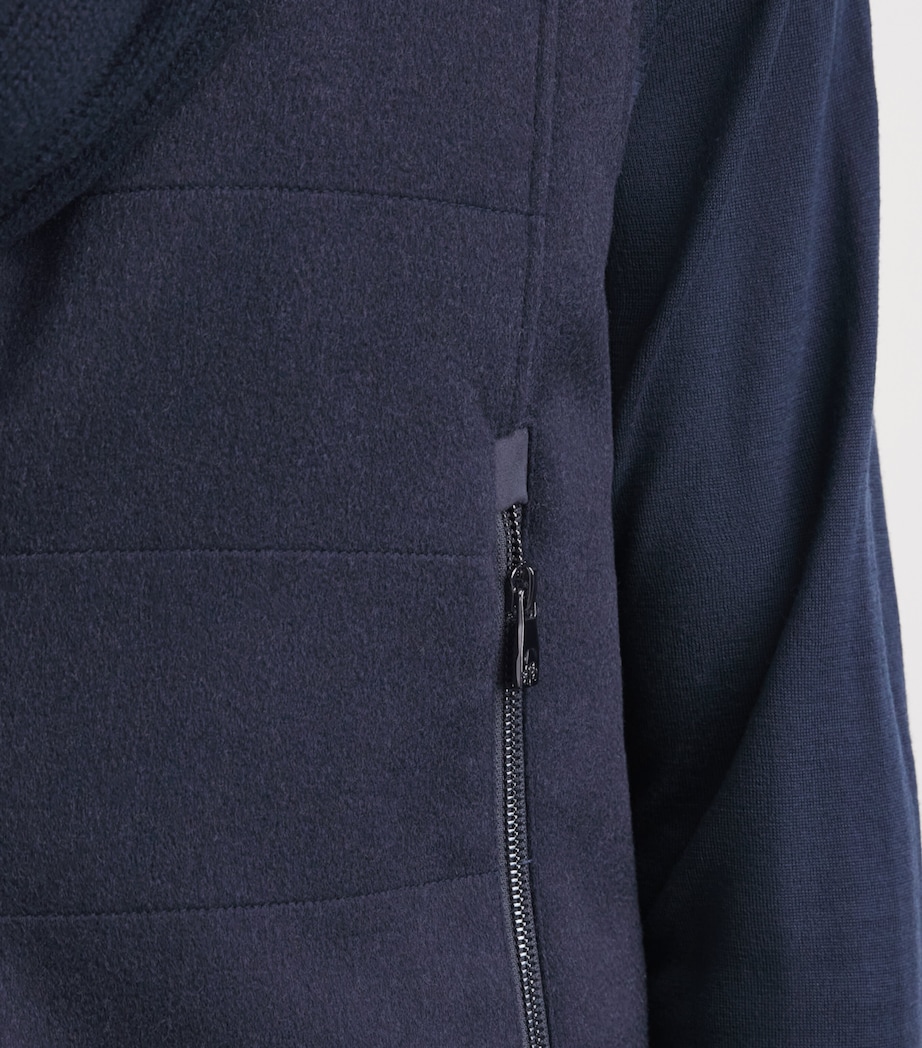 Corneliani Mens Virgin Wool Padded Gilet Navy Blue Image 3