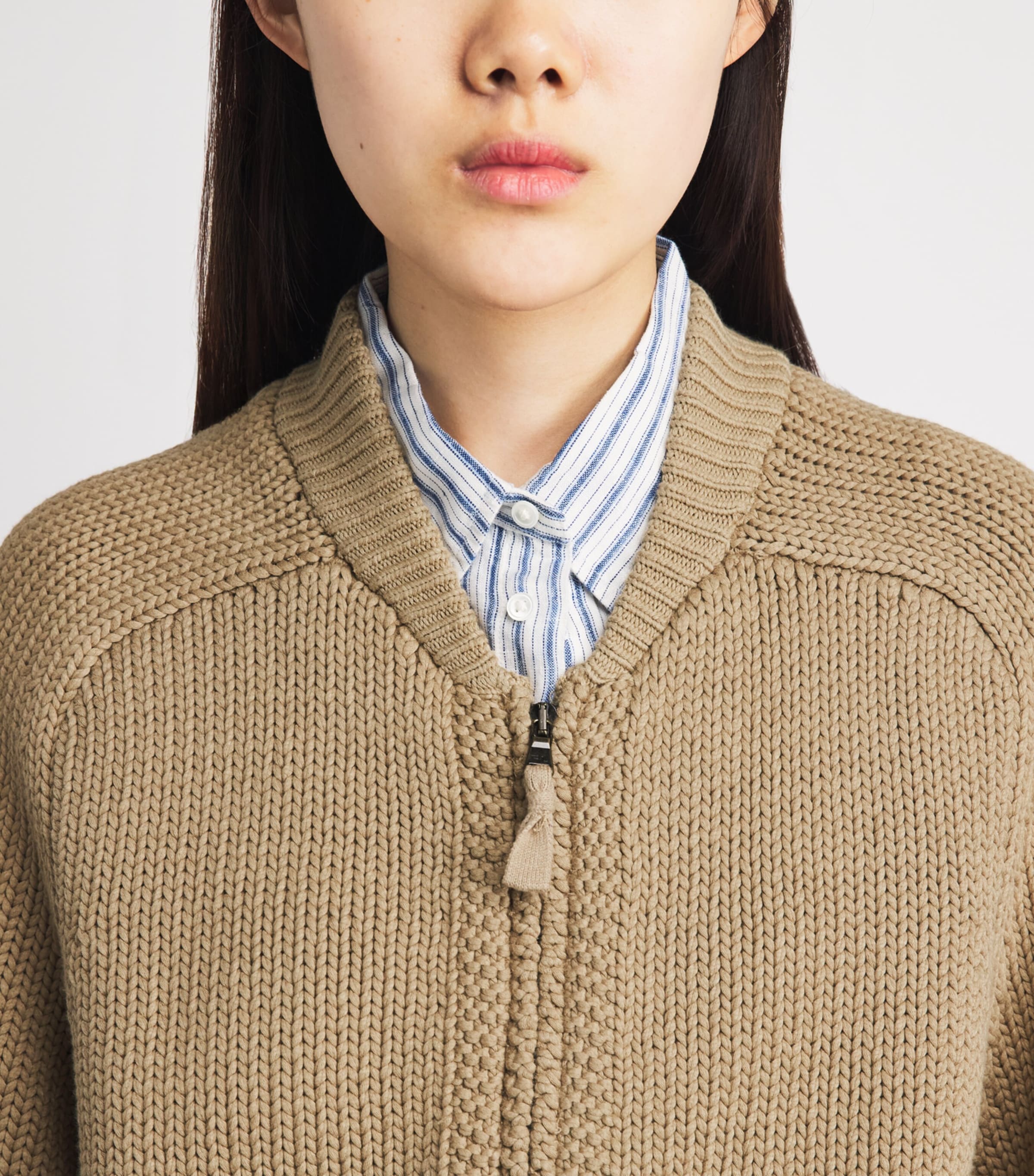 Polo Ralph Lauren Womens Zip-Up Sweater Desert Khaki Image 3