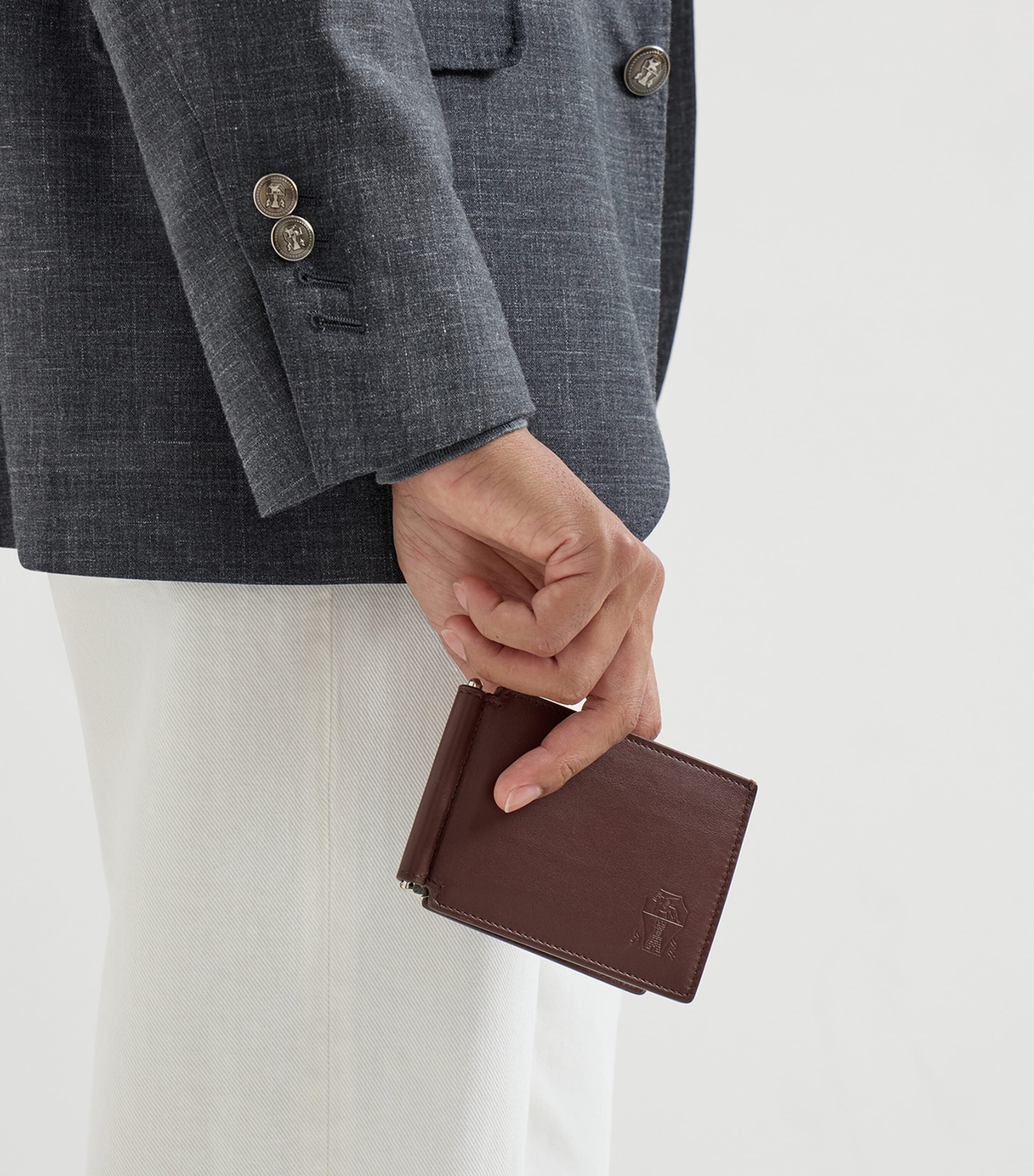 Brunello Cucinelli Leather Money Clip Wallet Image 2