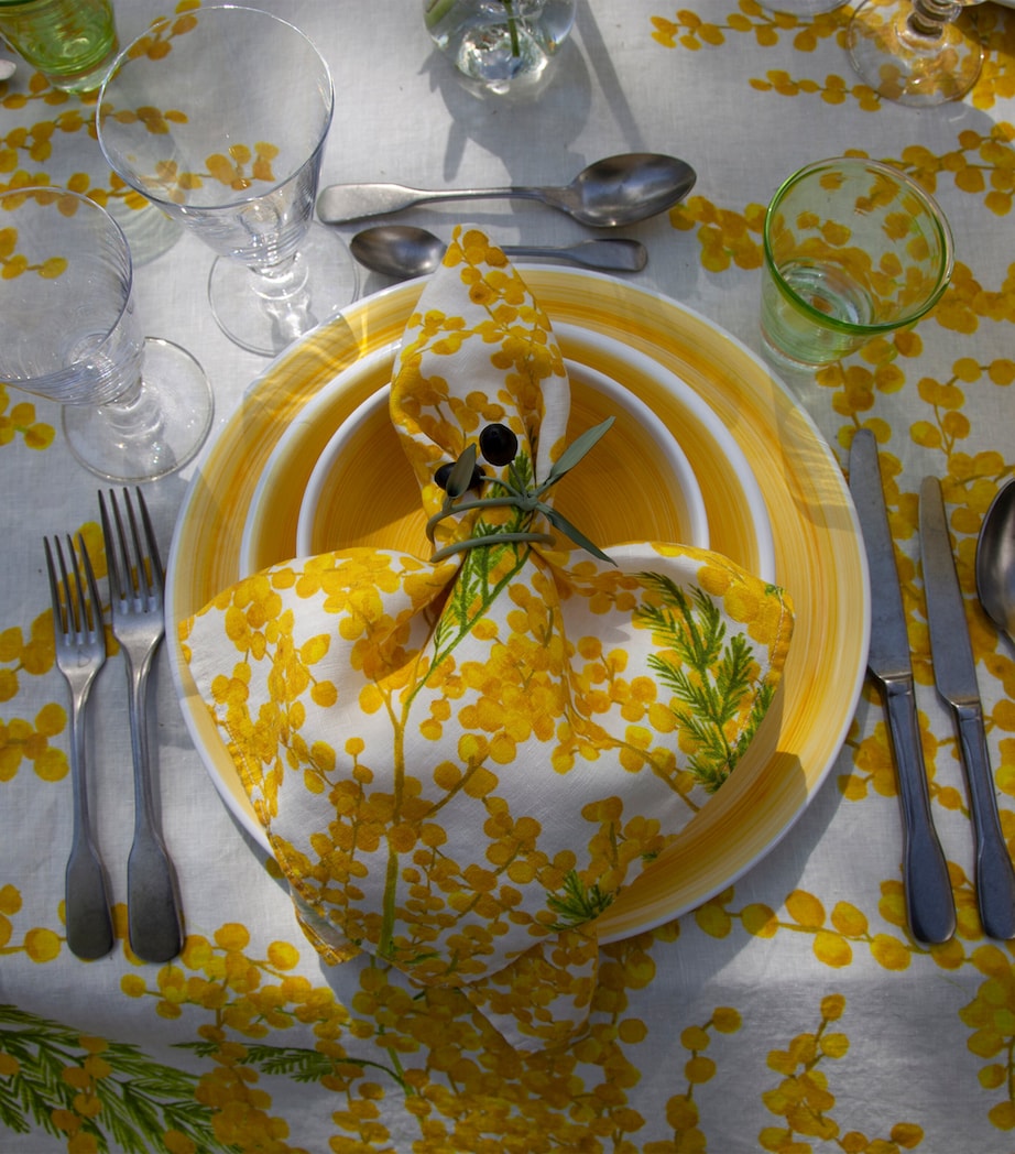 Linen Mimosa Tablecloth (165cm x 380cm) YELLOW Image 6