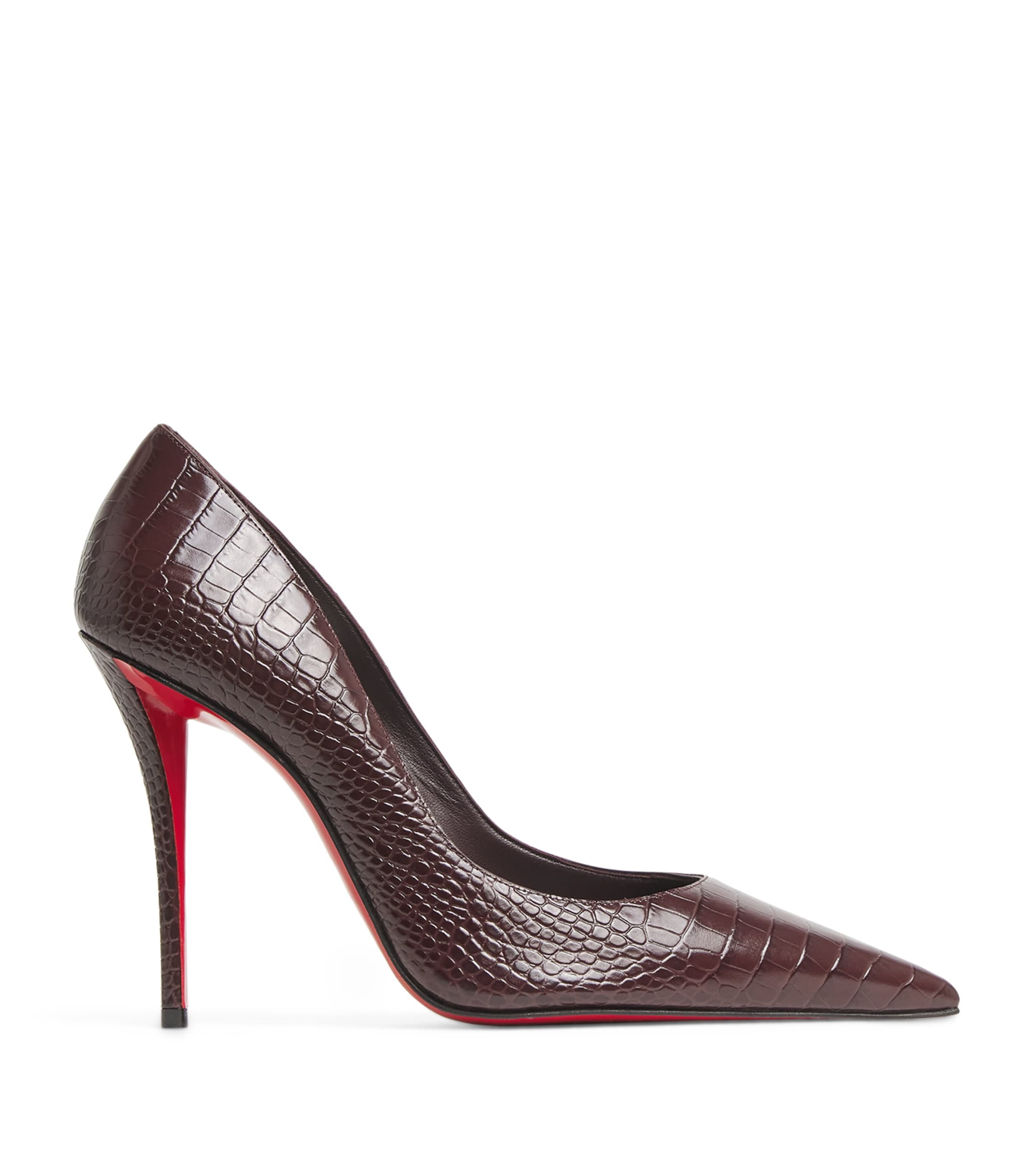 Christian Louboutin Miss Z Alligator-embossed Leather Pumps 100 In Burgundy