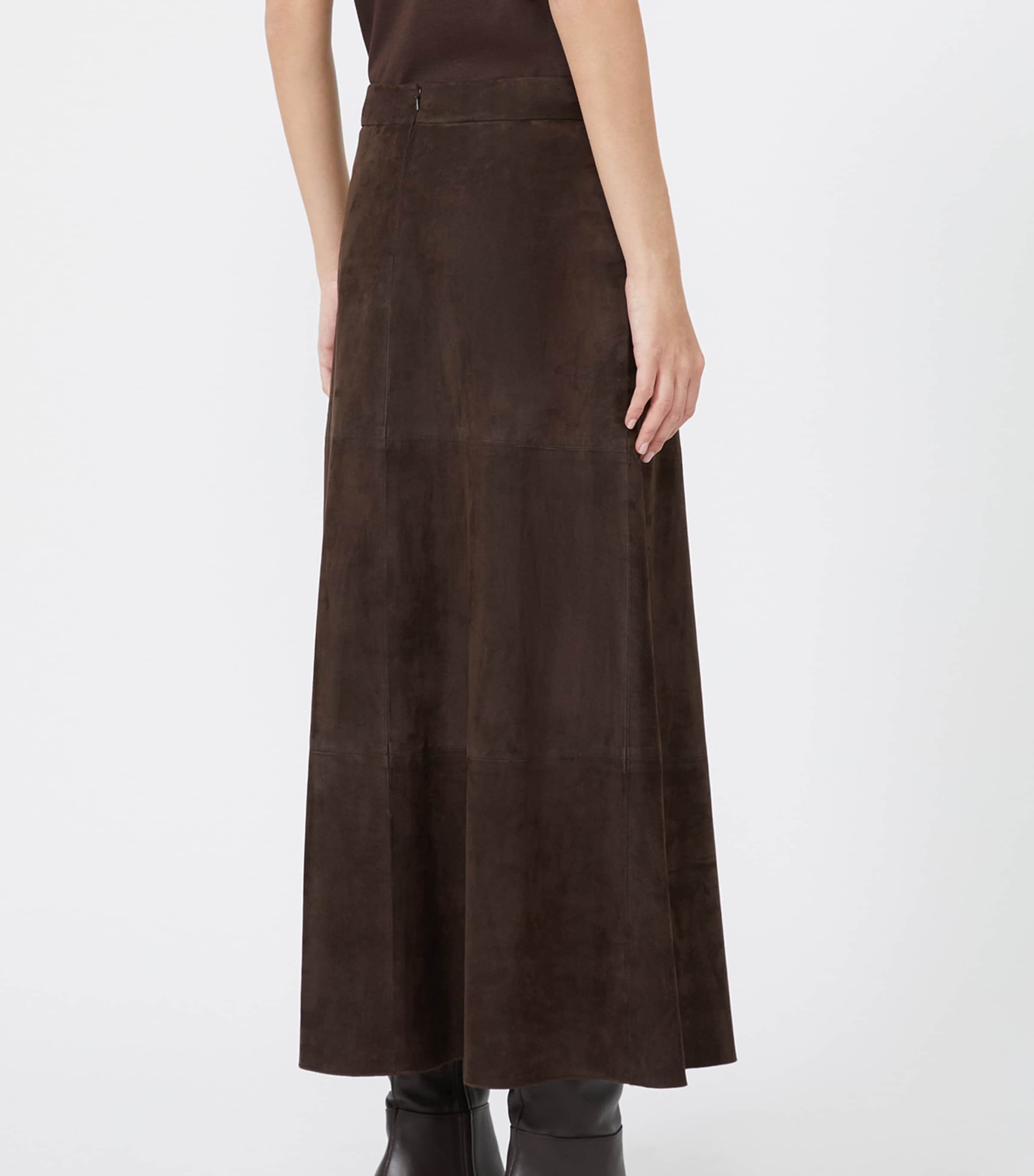 Max Mara Womens Suede Midi Skirt Brown Image 4