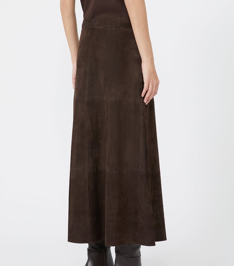 Max Mara Womens Suede Midi Skirt Brown Image 4