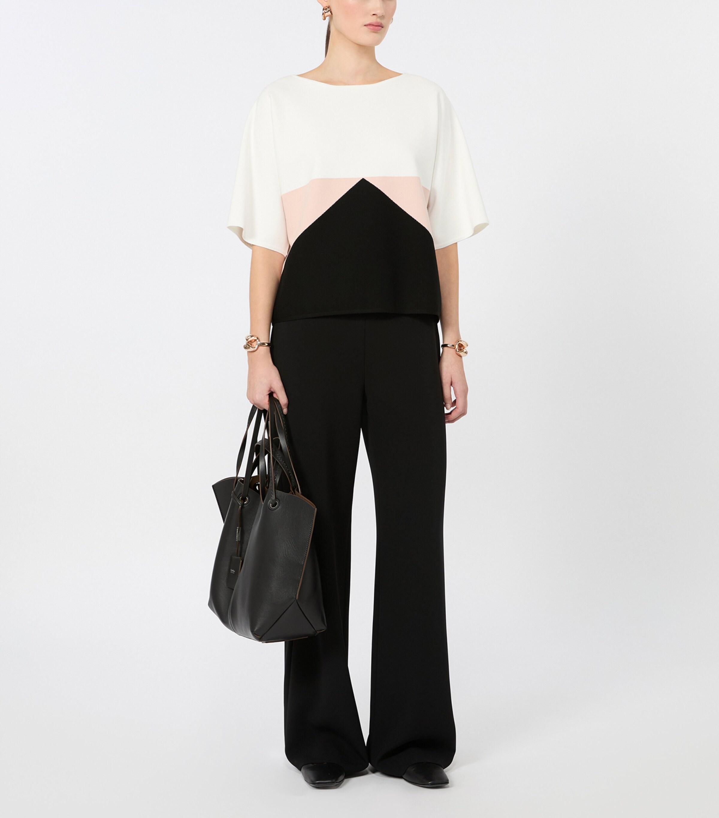 Max Mara Womens Wide-Leg Tailored Trousers Black Image 2