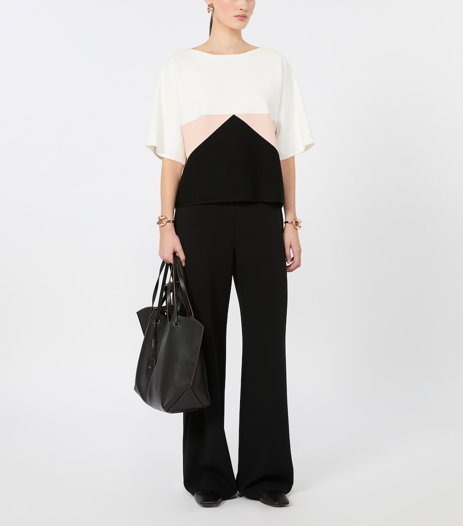 Max Mara Womens Wide-Leg Tailored Trousers Black Image 2