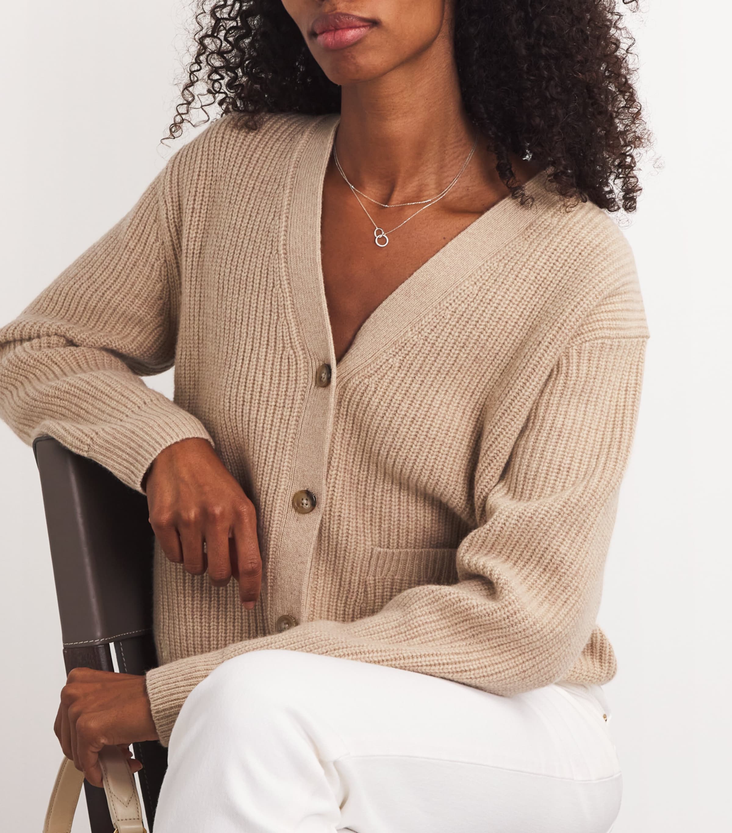 White Gold and Emerald Charm Necklace WHITE GOLD Image 4