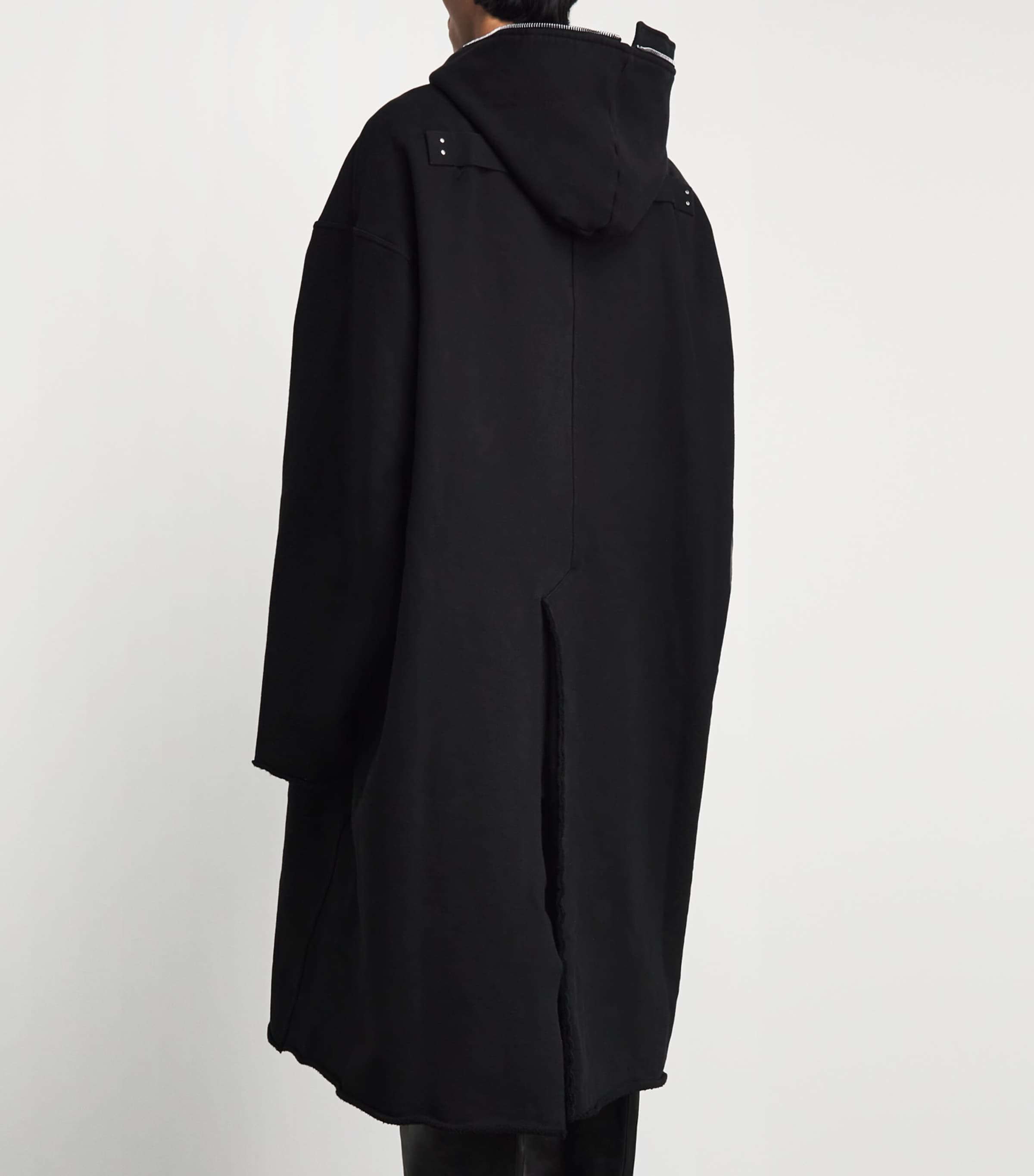 Rick Owens Mens Stretch-Cotton Gimp Coat Black Image 5