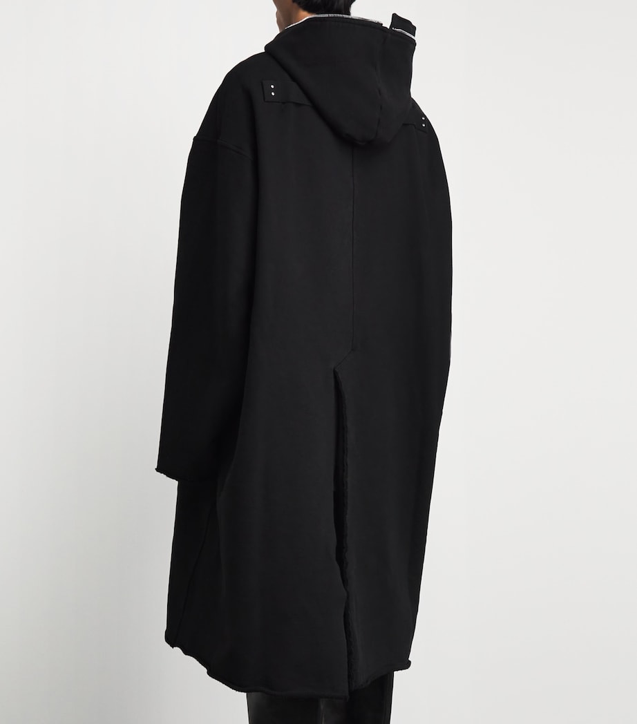 Rick Owens Mens Stretch-Cotton Gimp Coat Black Image 5