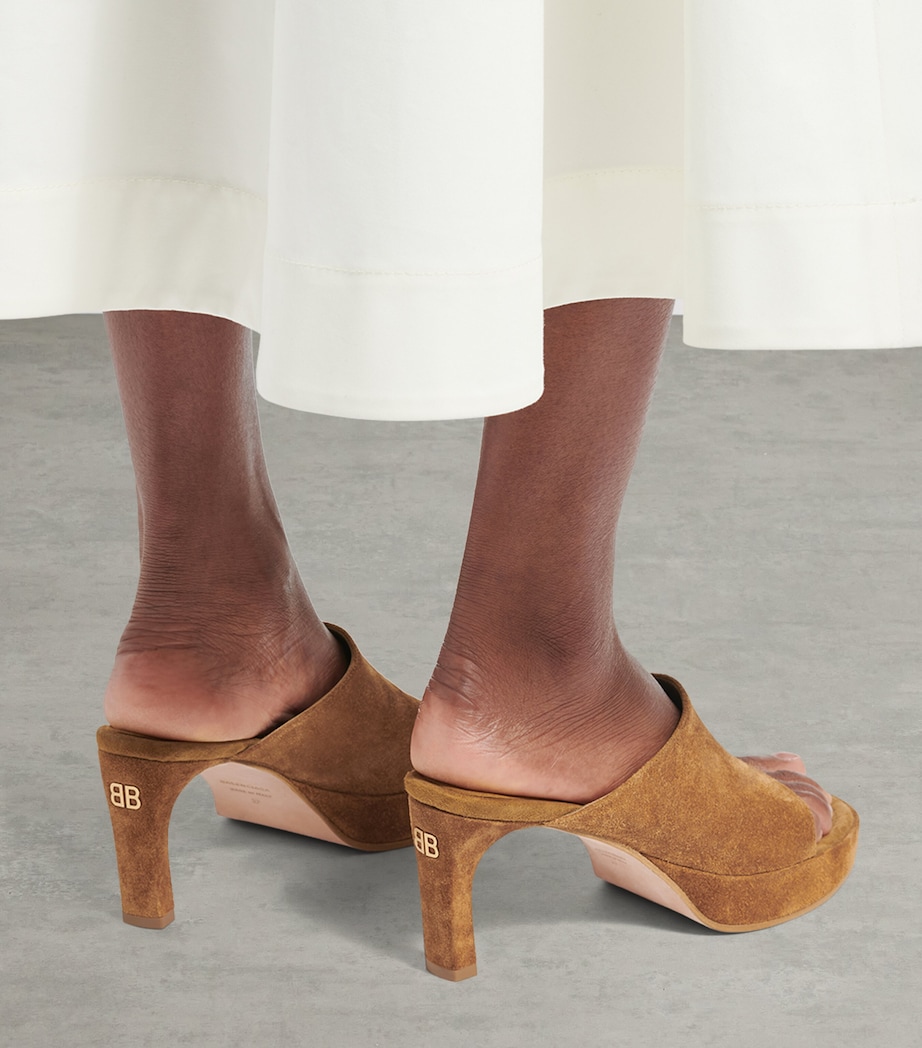 Balenciaga Suede Fargo Heeled Mules 80 Image 5