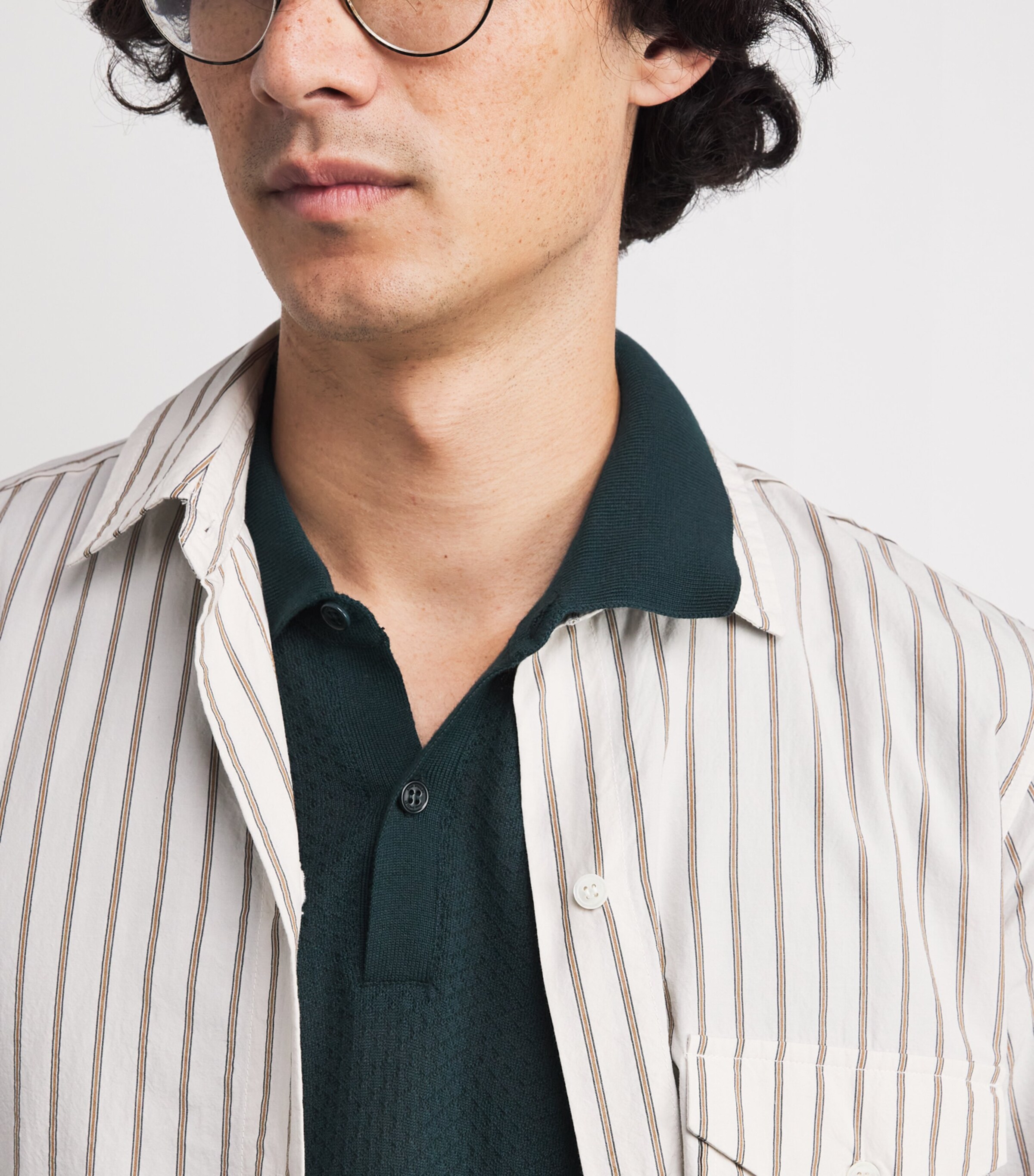 Sea Island Cotton Textured Calun Polo Shirt RAINFOREST Image 6