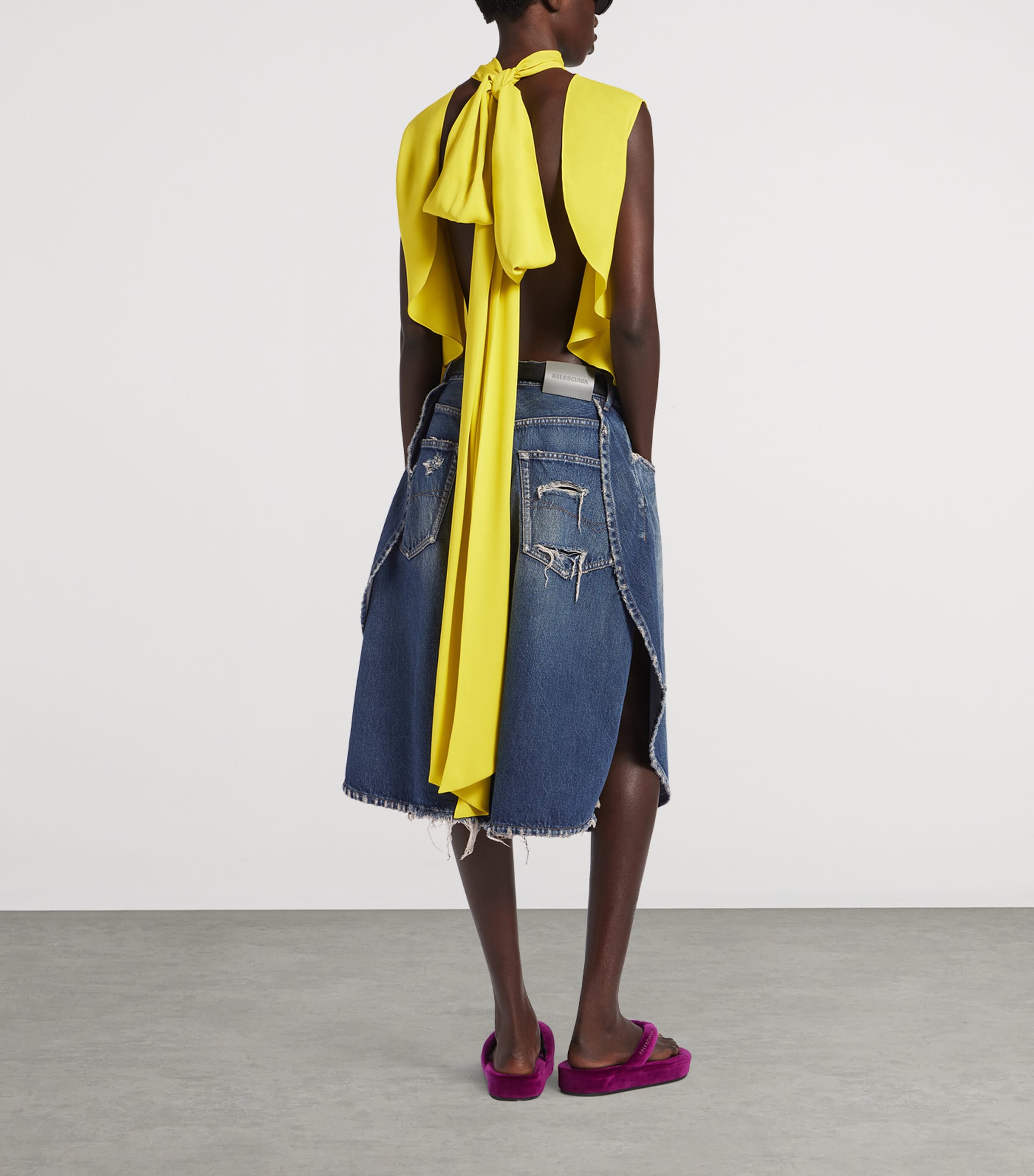 Balenciaga Womens Silk Open-Back Blouse Image 3
