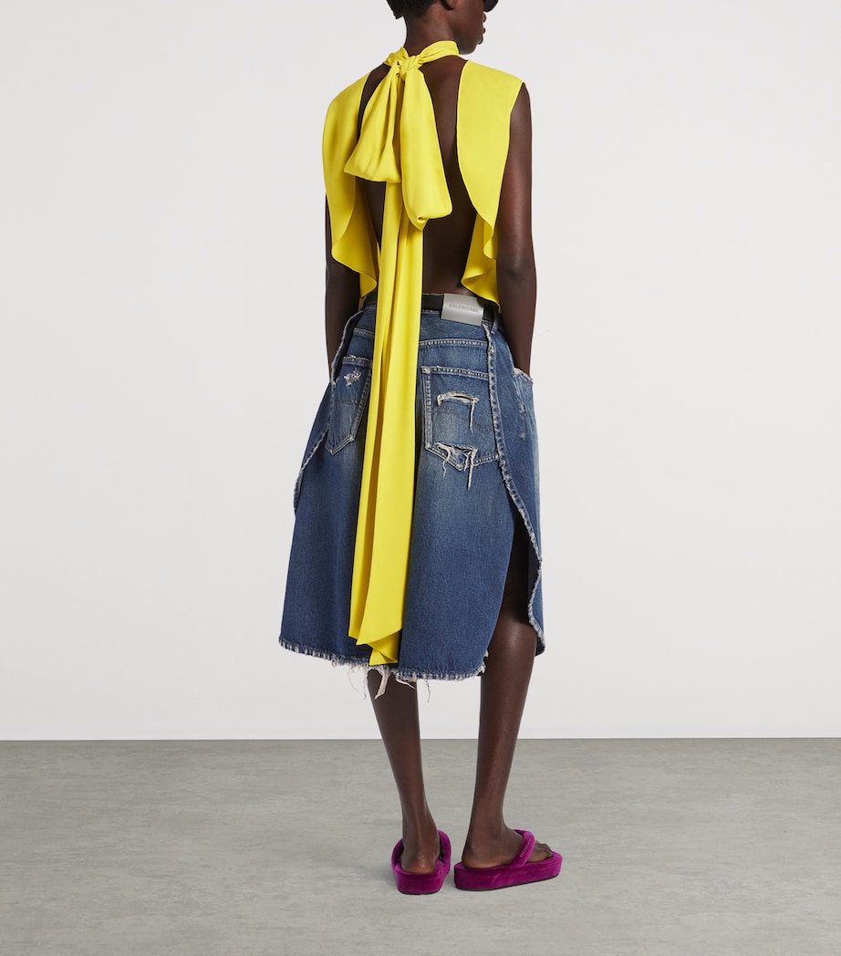 Balenciaga Womens Silk Open-Back Blouse Image 3