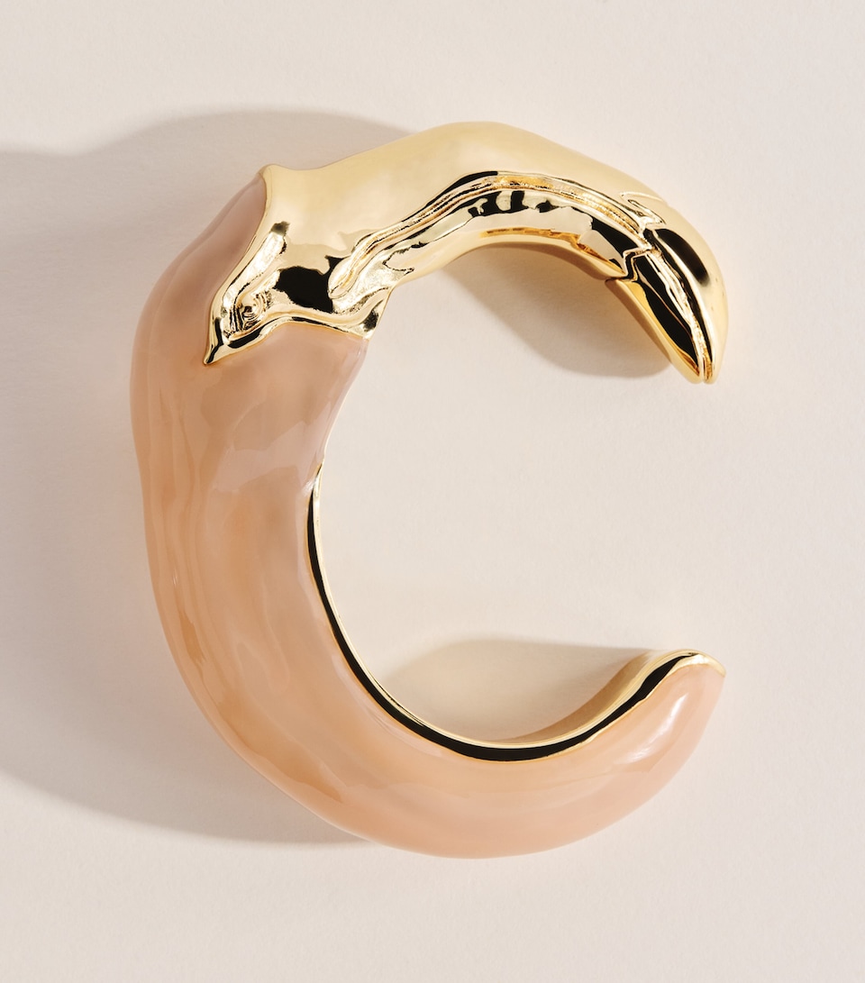 Chloé Tropicus Flamingo Cuff Bracelet Gold And Pink