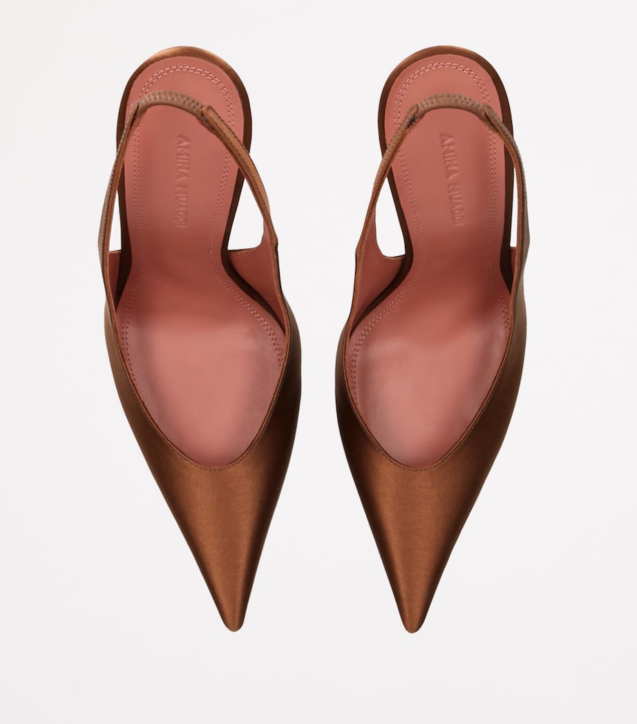 Satin Anok Slingback Pumps 105 DARK BROWN Image 4