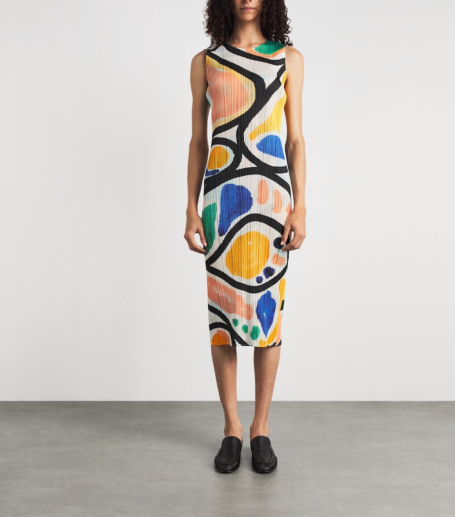Pleats Please Issey Miyake Womens Printed Roll Sleeveless Midi Dress Image 6