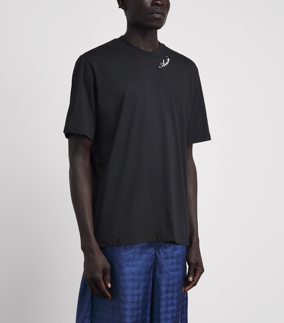 AMIRI Mens Cotton Script T-Shirt Black Image 4
