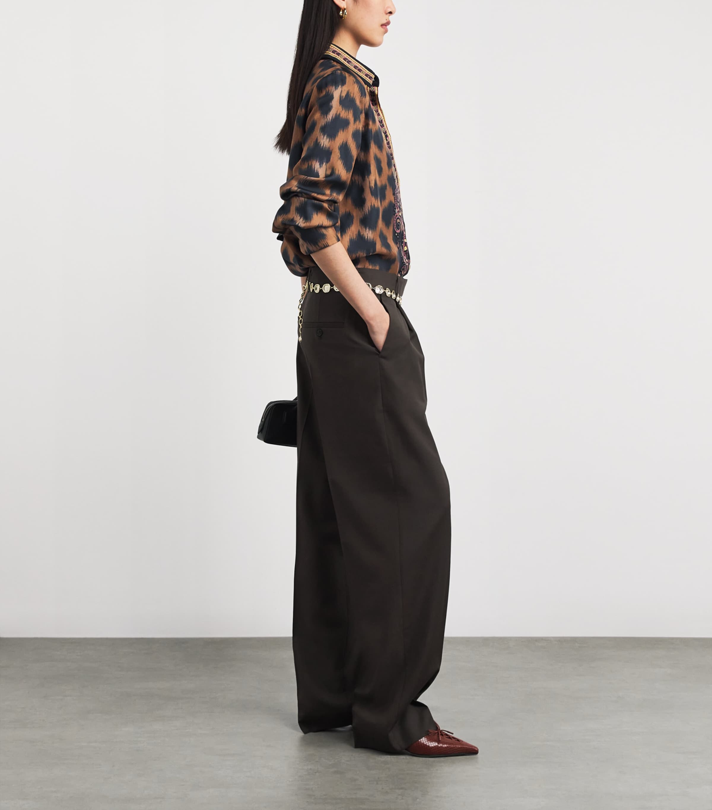 Silk Animal Paisley-Detail Shirt X0825 Image 2