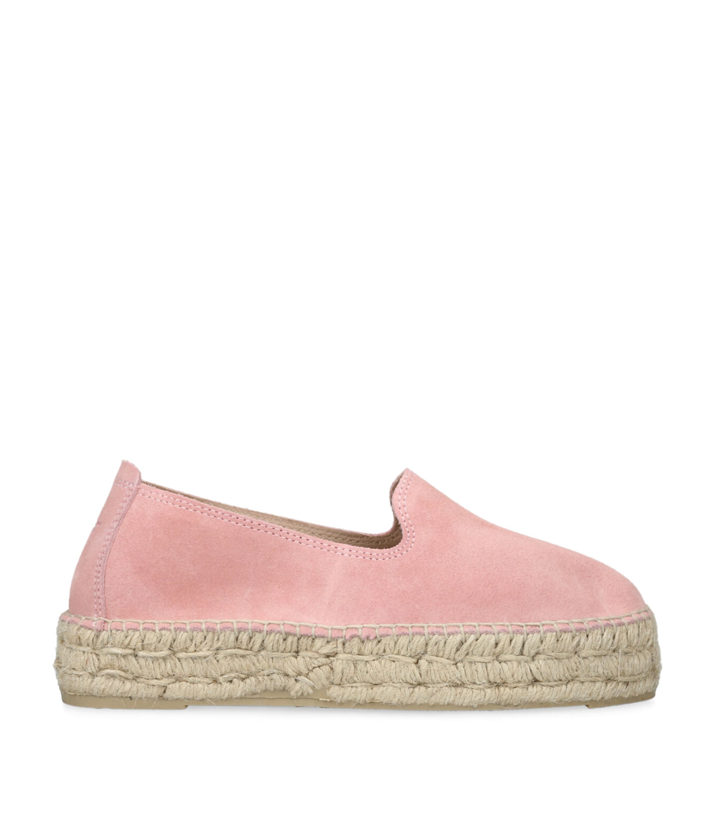 Manebi Suede Hamptons Espadrilles Pale Pink Image 1