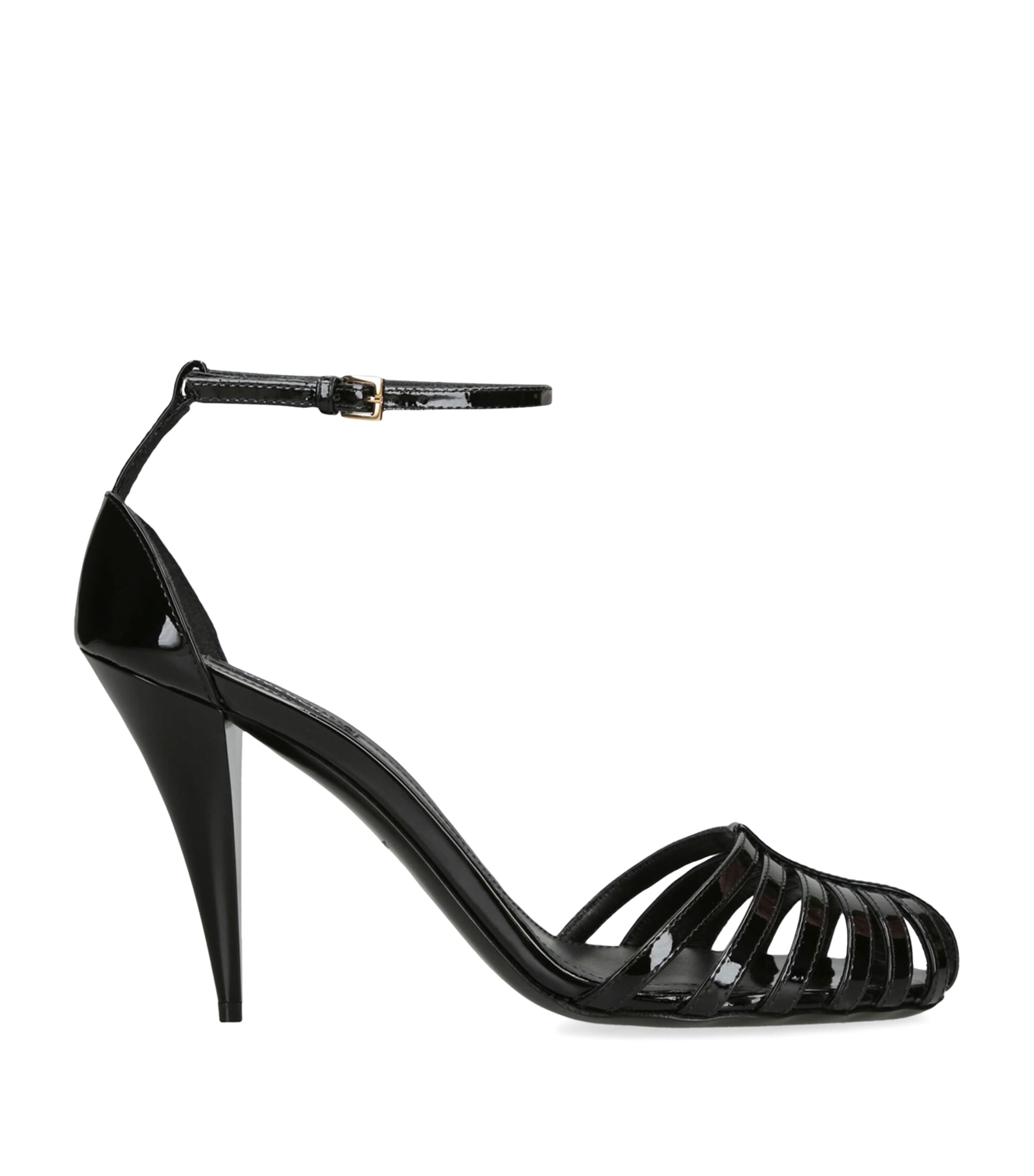 Leather Cage Sandals 95 BLACK Image 1